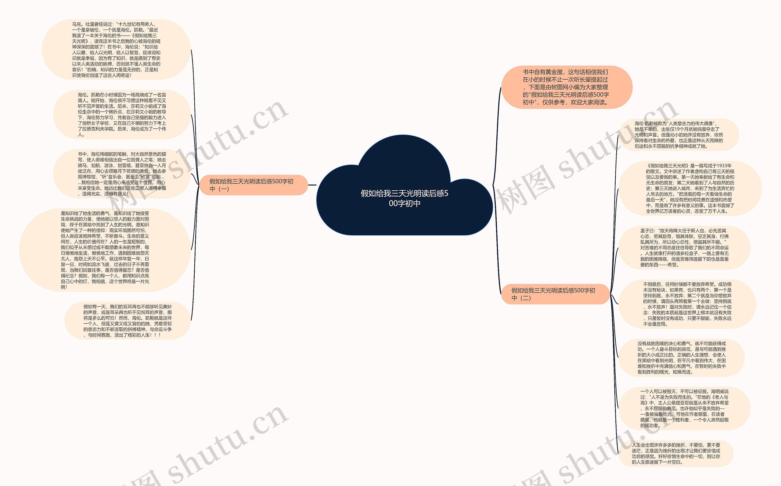 假如给我三天光明读后感500字初中思维导图
