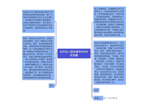 初中生入团申请书400字优秀篇