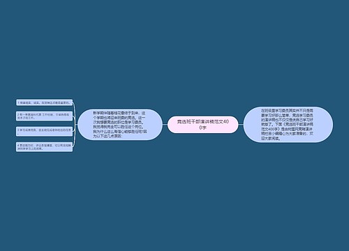 竞选班干部演讲稿范文400字