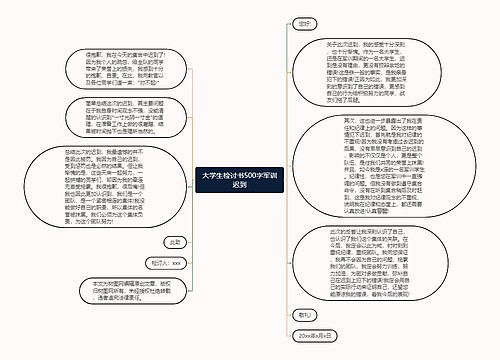 大学生检讨书500字军训迟到