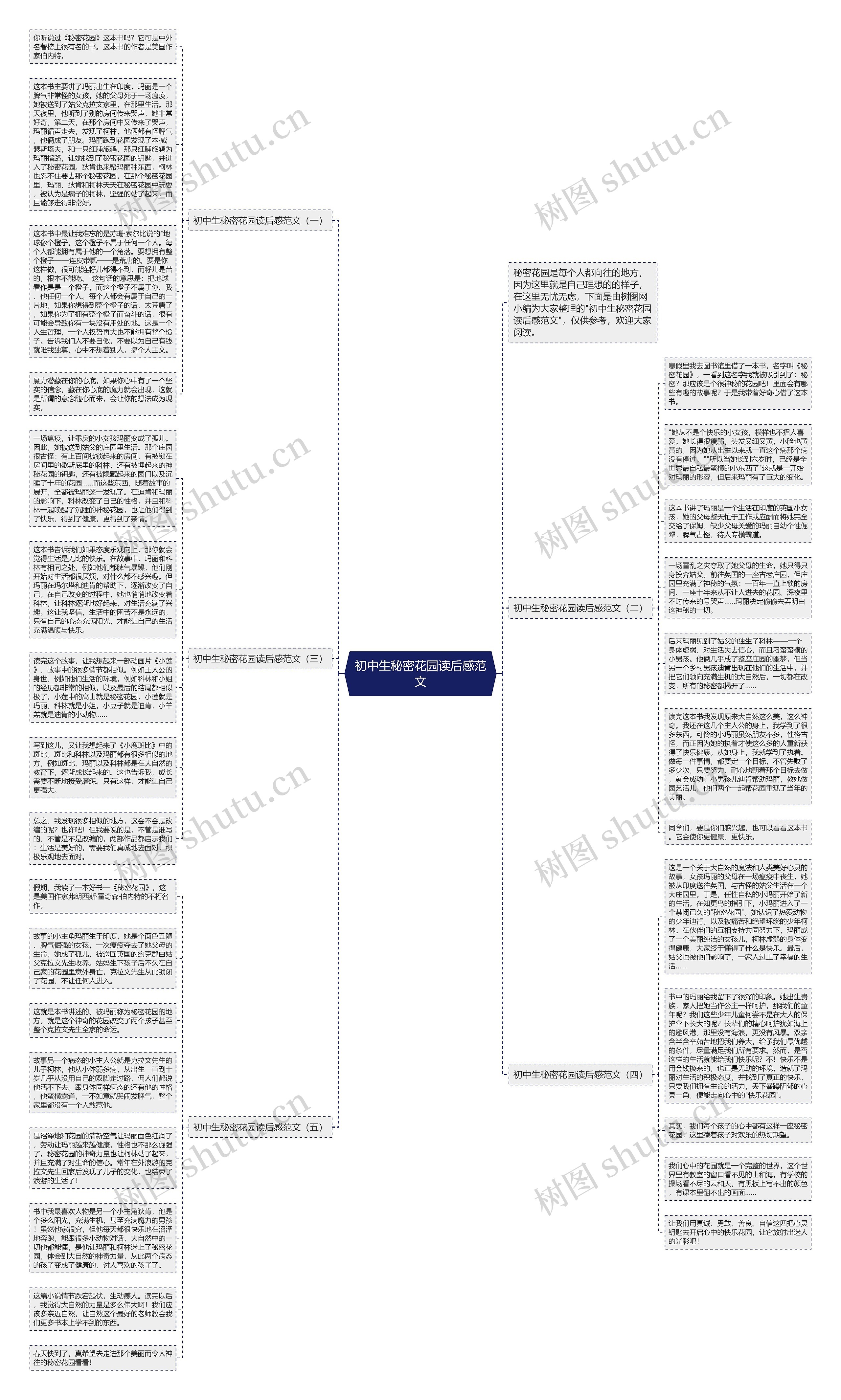 初中生秘密花园读后感范文思维导图