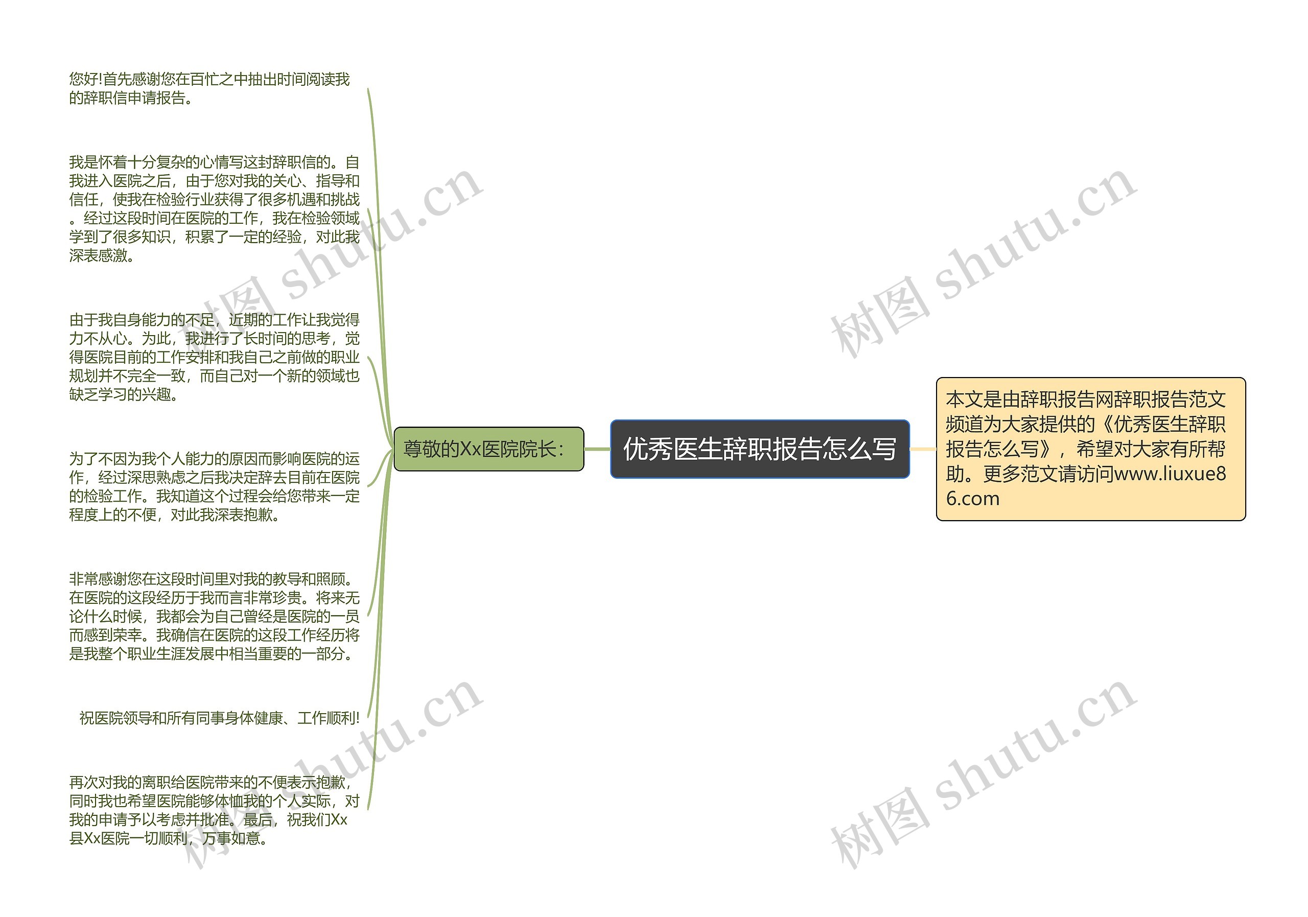 优秀医生辞职报告怎么写思维导图