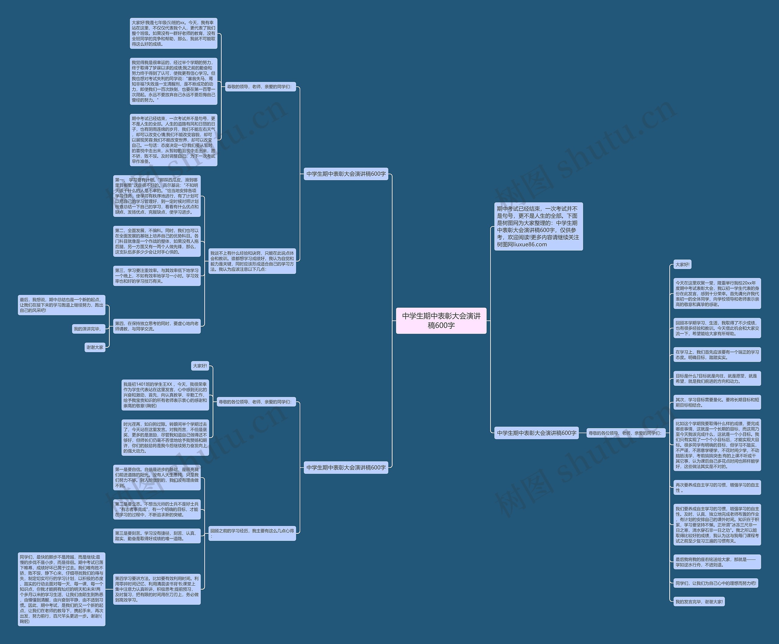 中学生期中表彰大会演讲稿600字思维导图