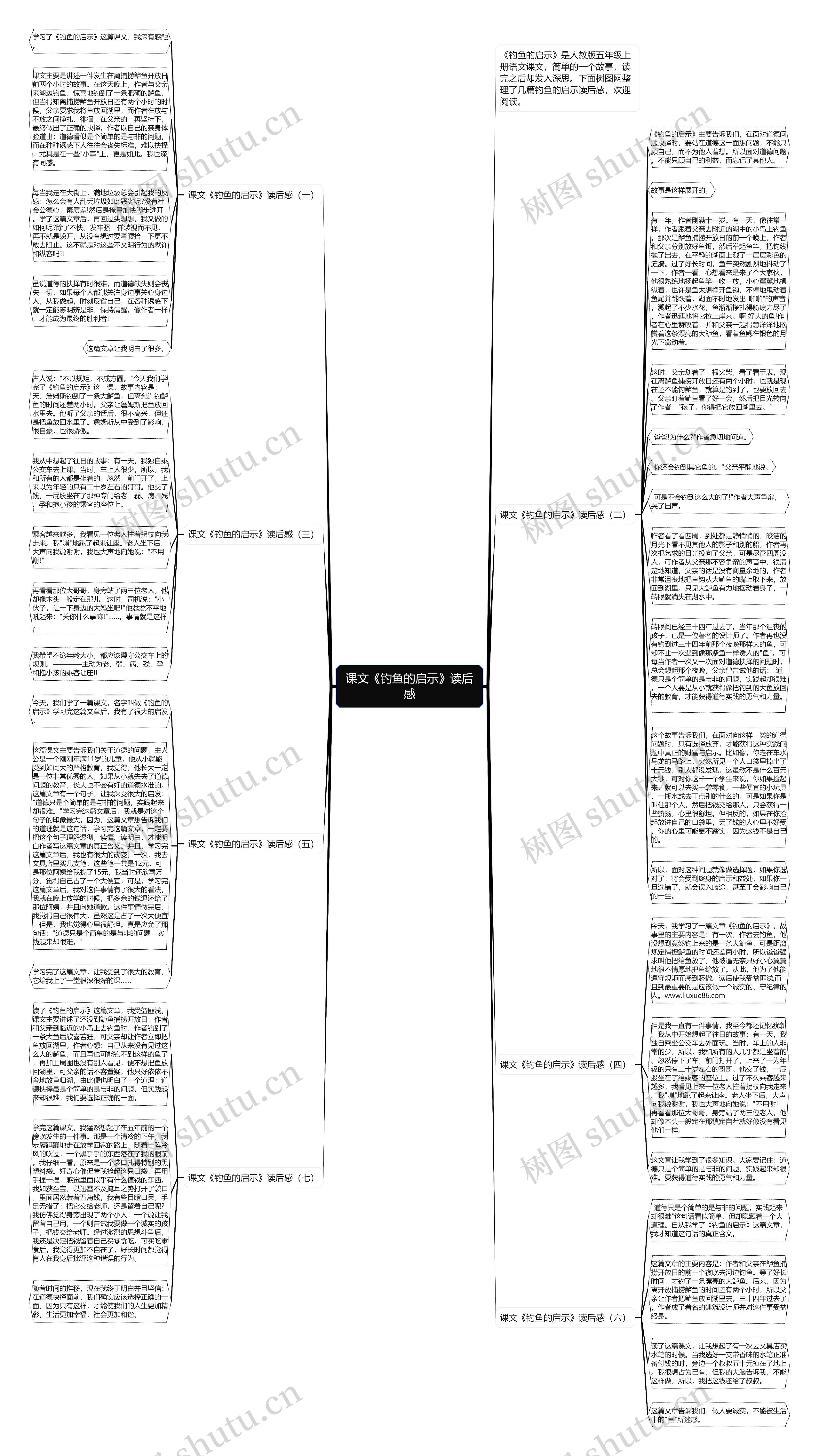 课文《钓鱼的启示》读后感思维导图