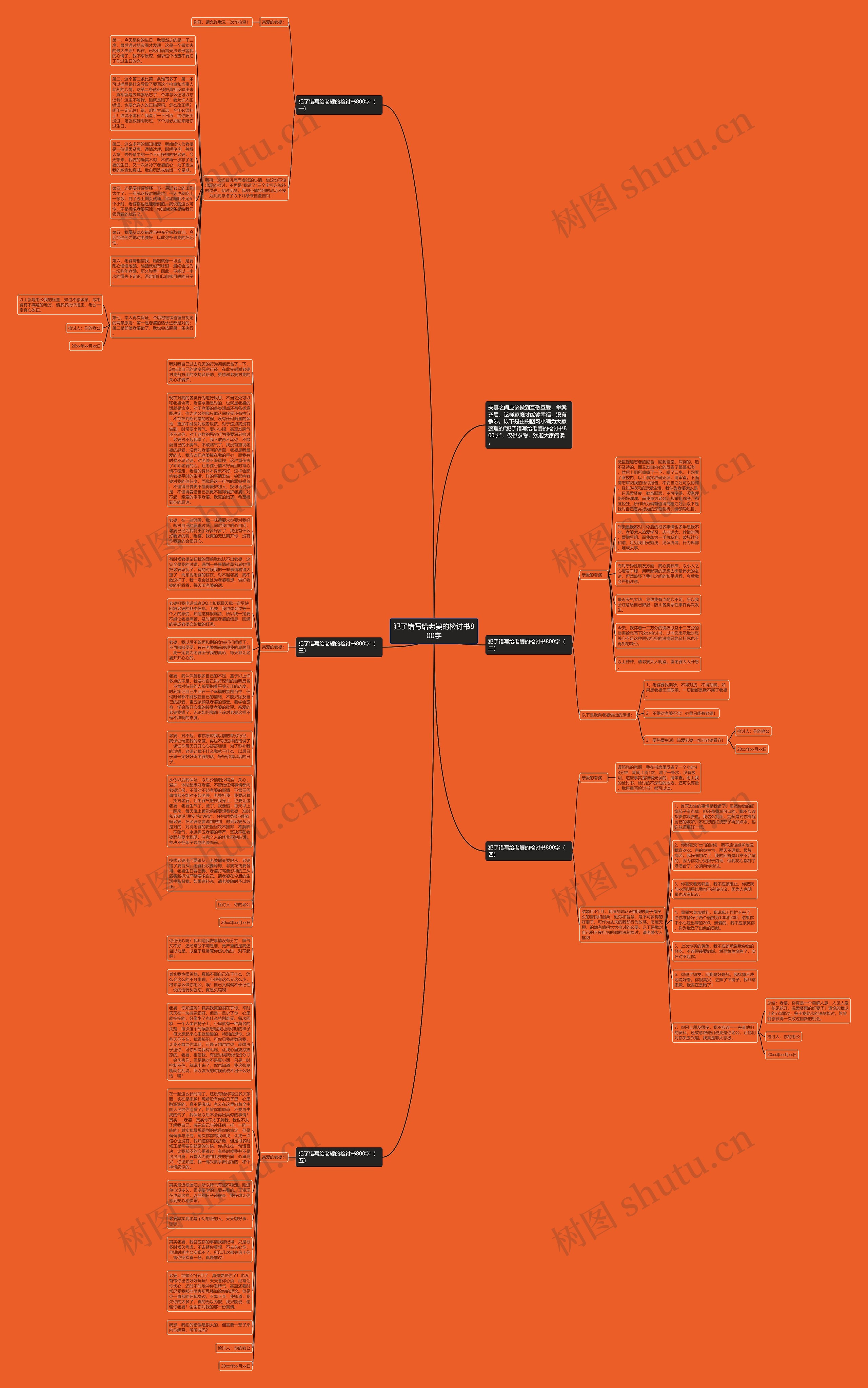 犯了错写给老婆的检讨书800字思维导图