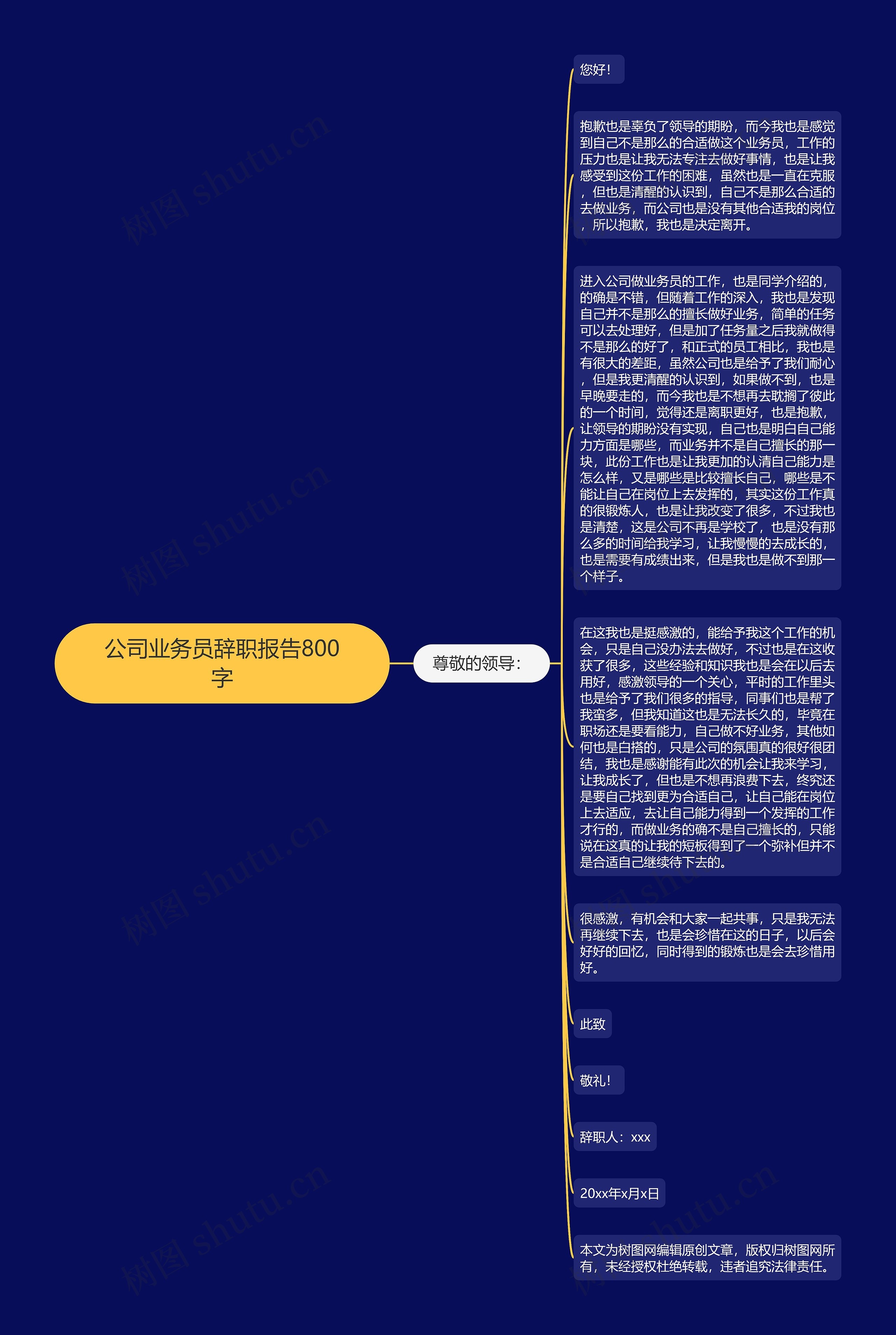 公司业务员辞职报告800字