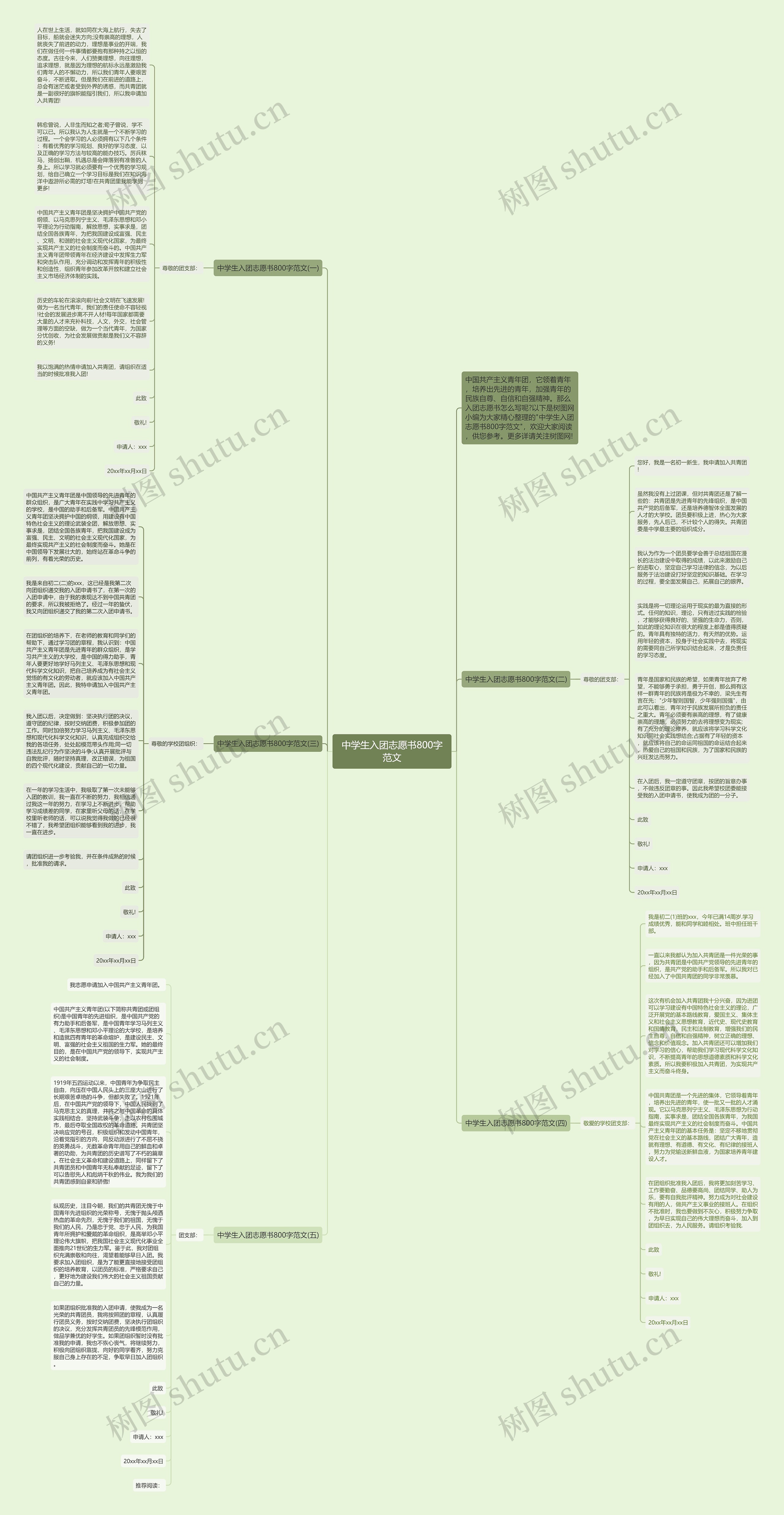 中学生入团志愿书800字范文思维导图