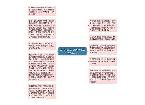 2015年初三入团申请书500字怎么写