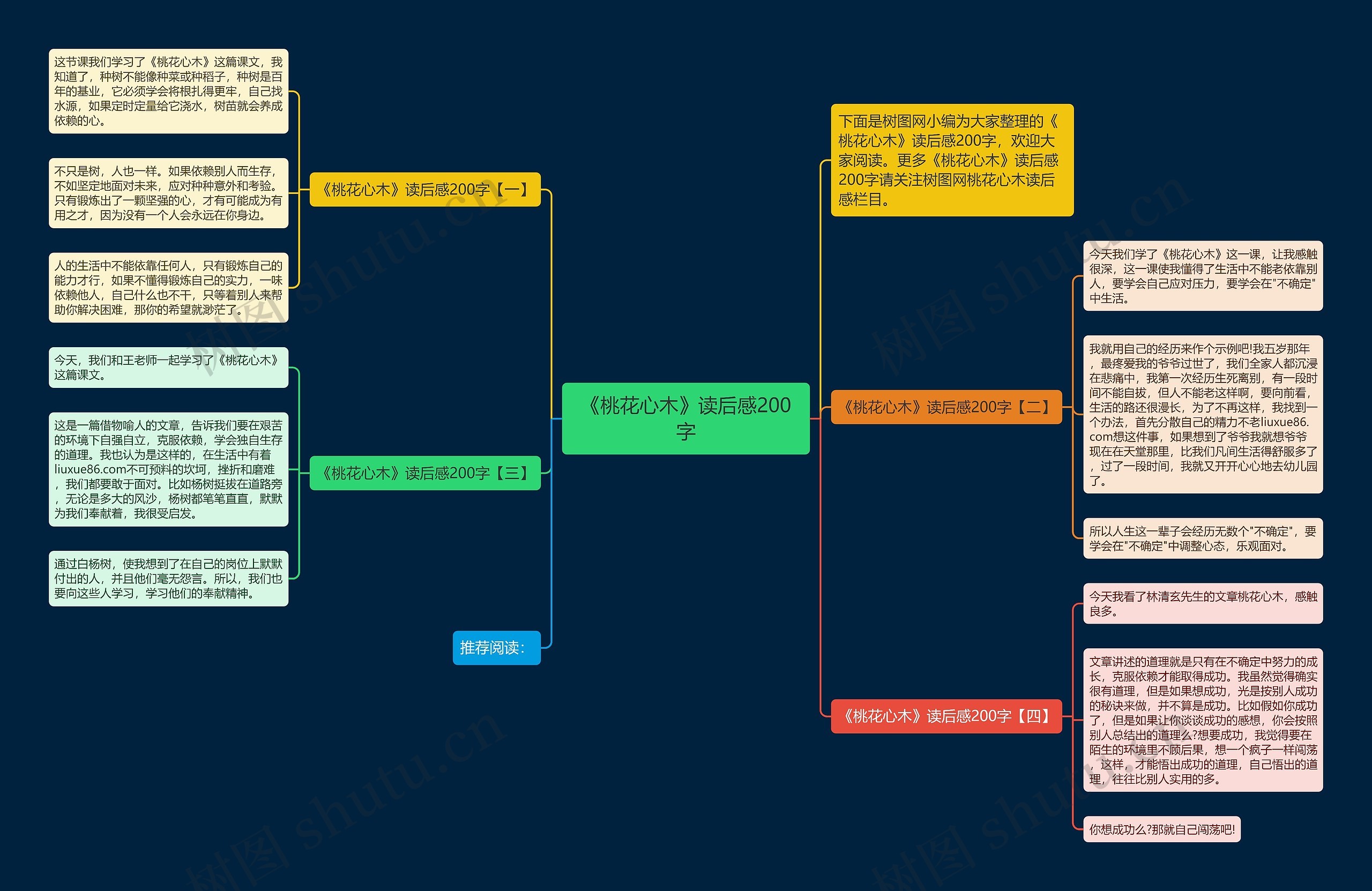 《桃花心木》读后感200字思维导图