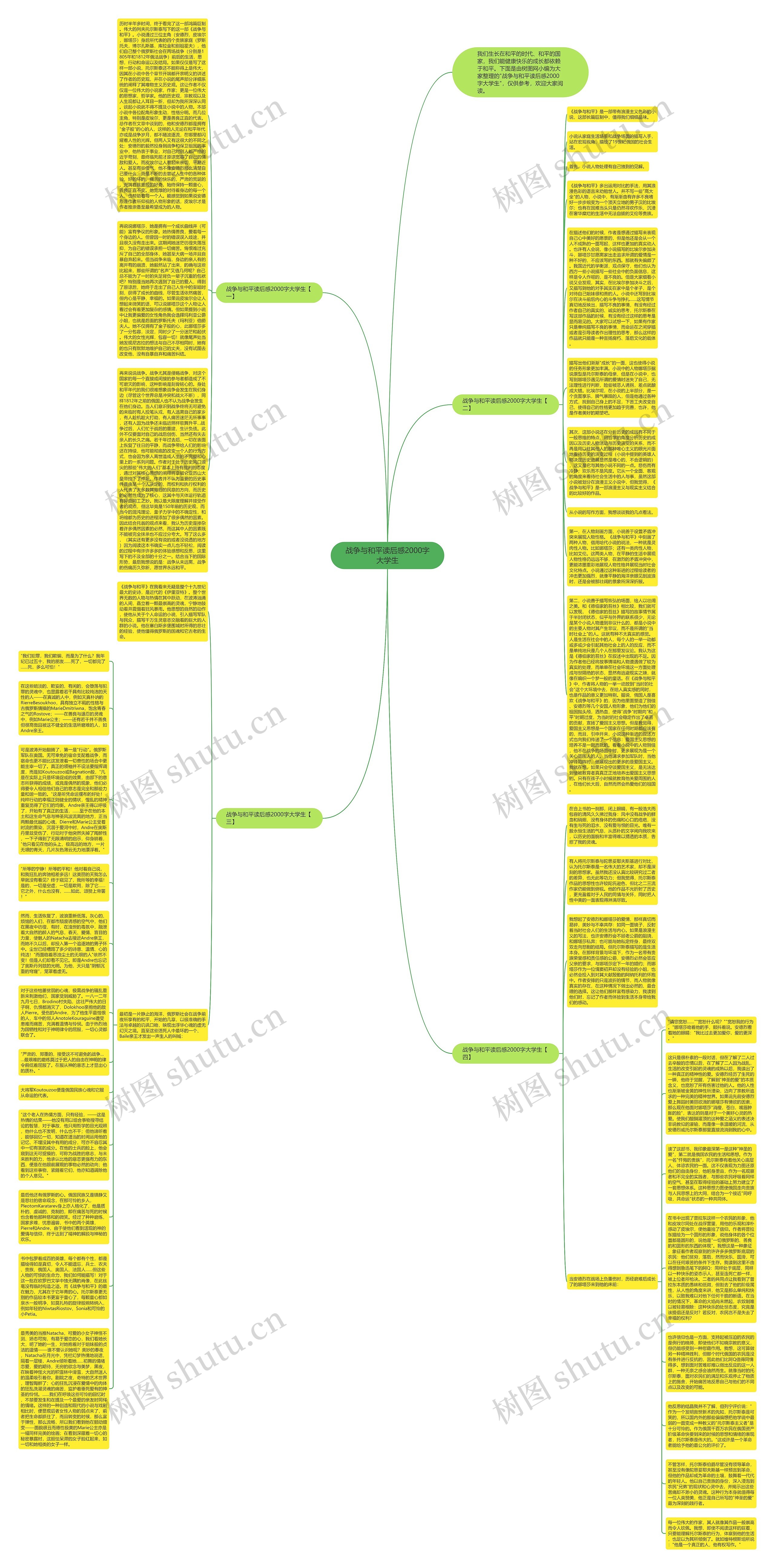 战争与和平读后感2000字大学生思维导图高清图 战争与和平读后感2000字大学生思维导图