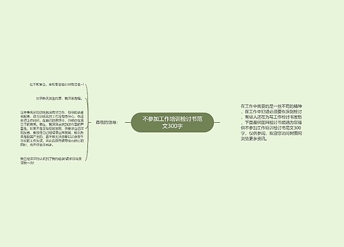 不参加工作培训检讨书范文300字