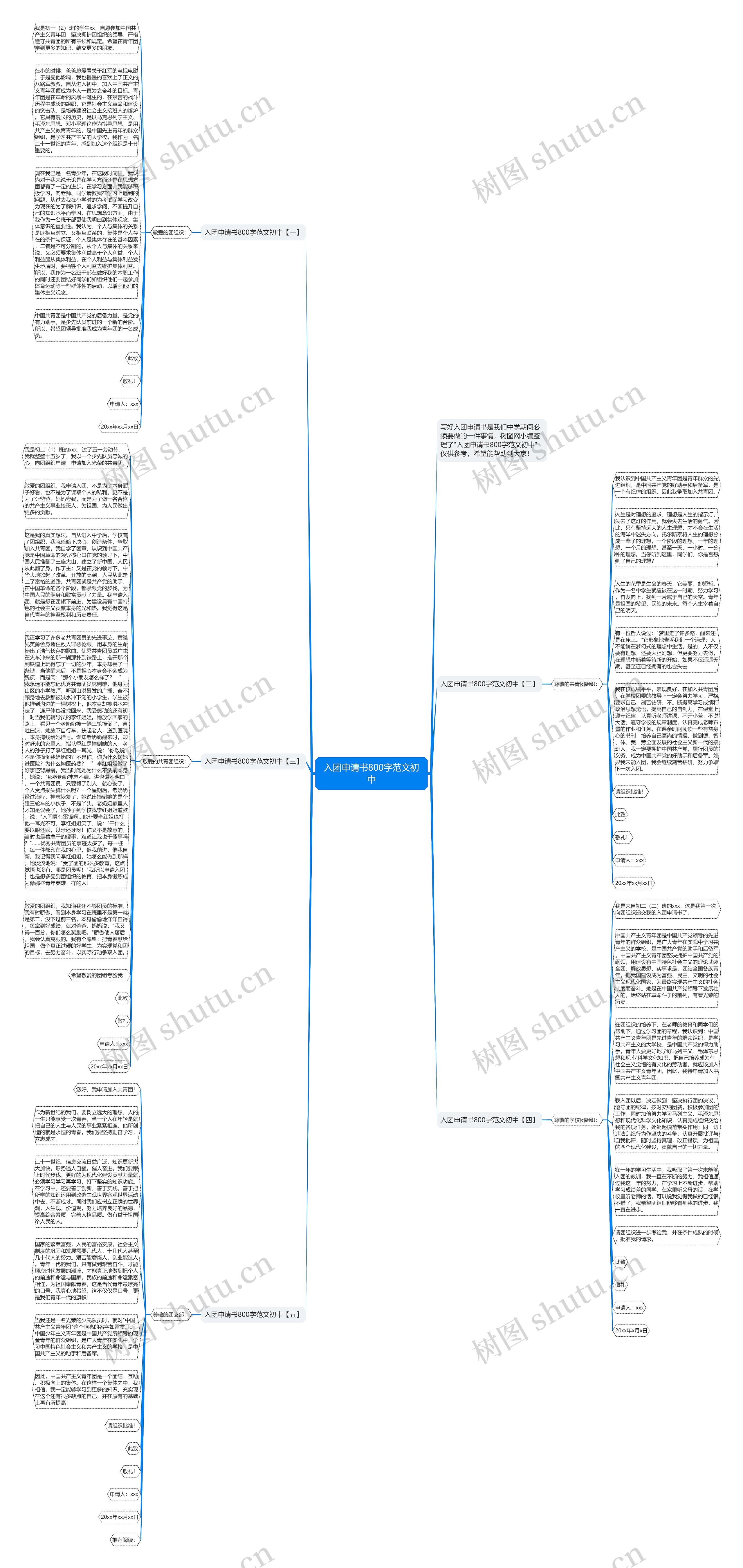 入团申请书800字范文初中思维导图