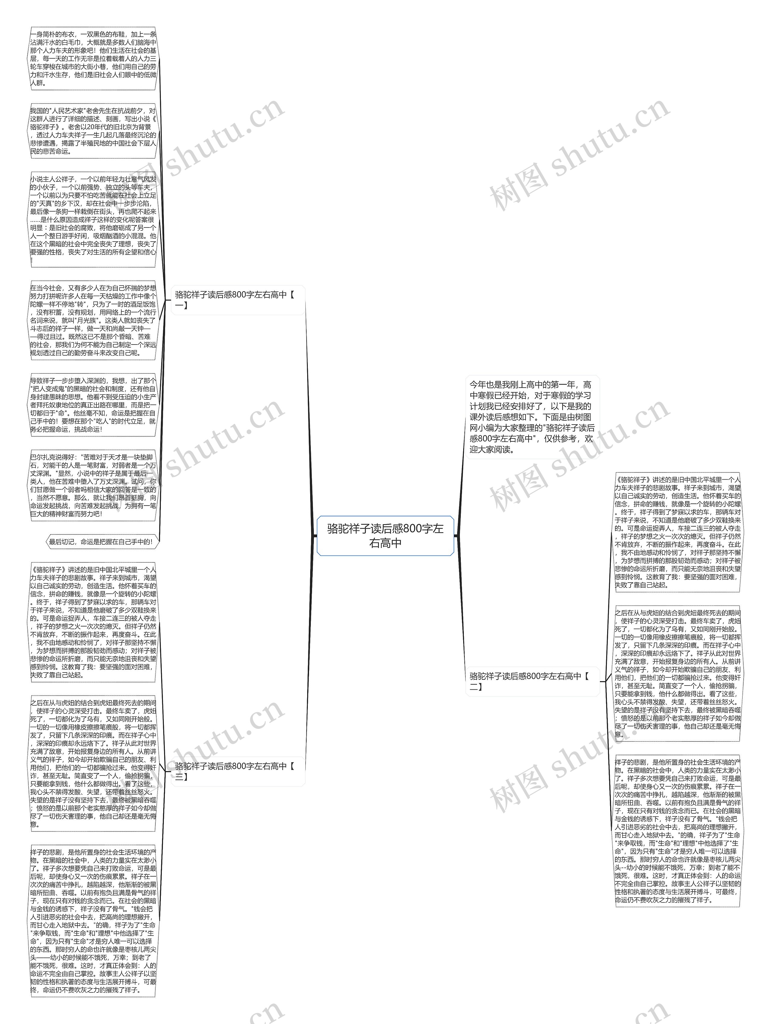 骆驼祥子读后感800字左右高中思维导图高清图 骆驼祥子读后感800字左右高中思维导图