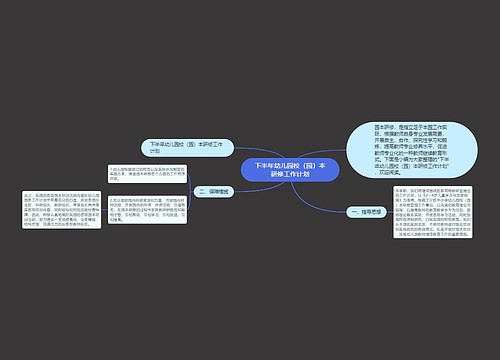 下半年幼儿园校（园）本研修工作计划