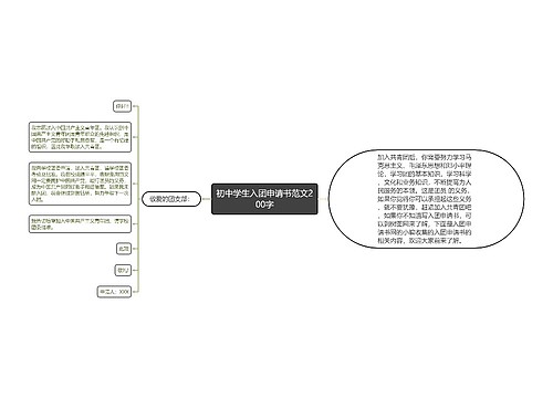 初中学生入团申请书范文200字