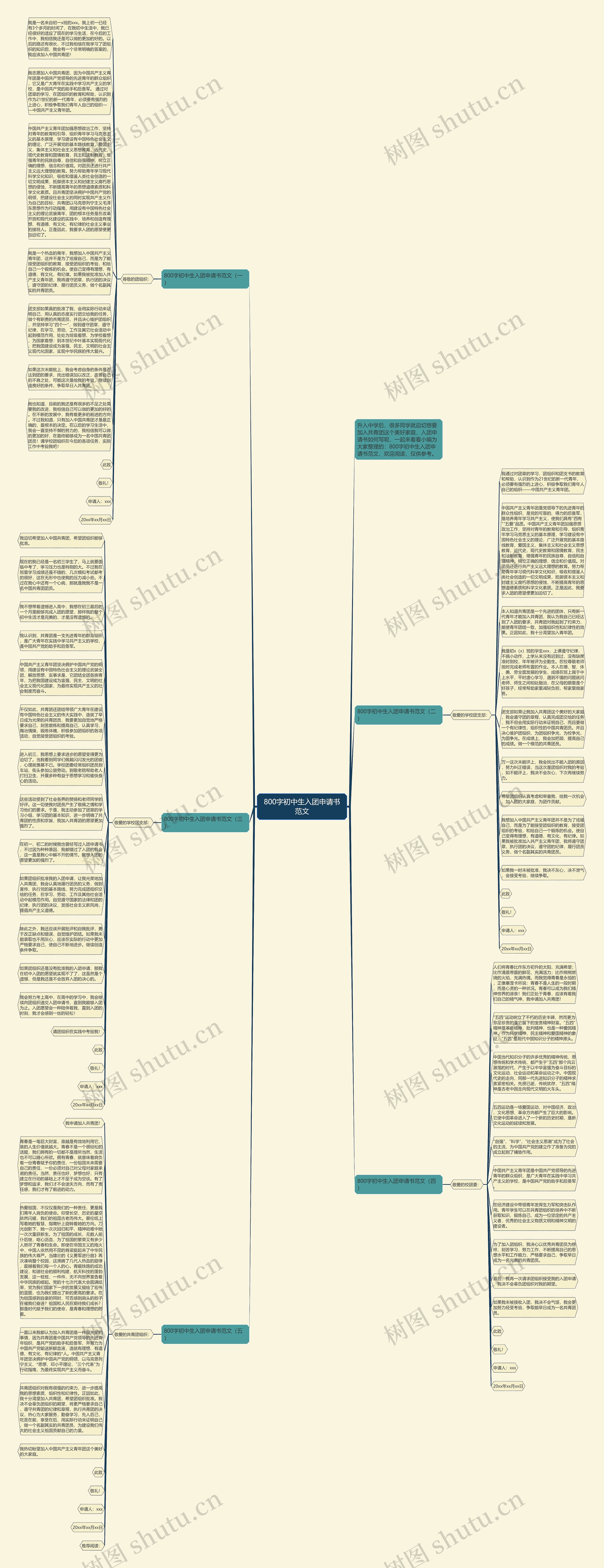 800字初中生入团申请书范文思维导图