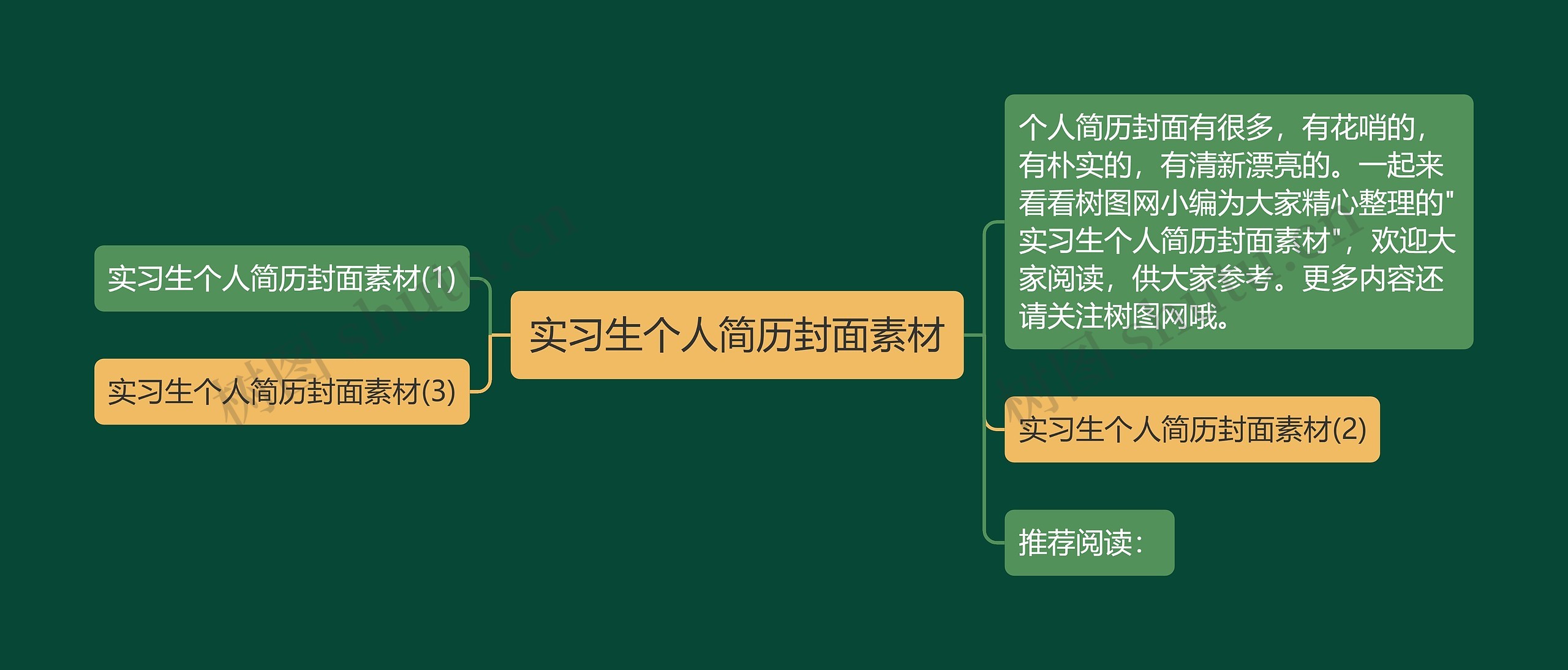 实习生个人简历封面素材思维导图