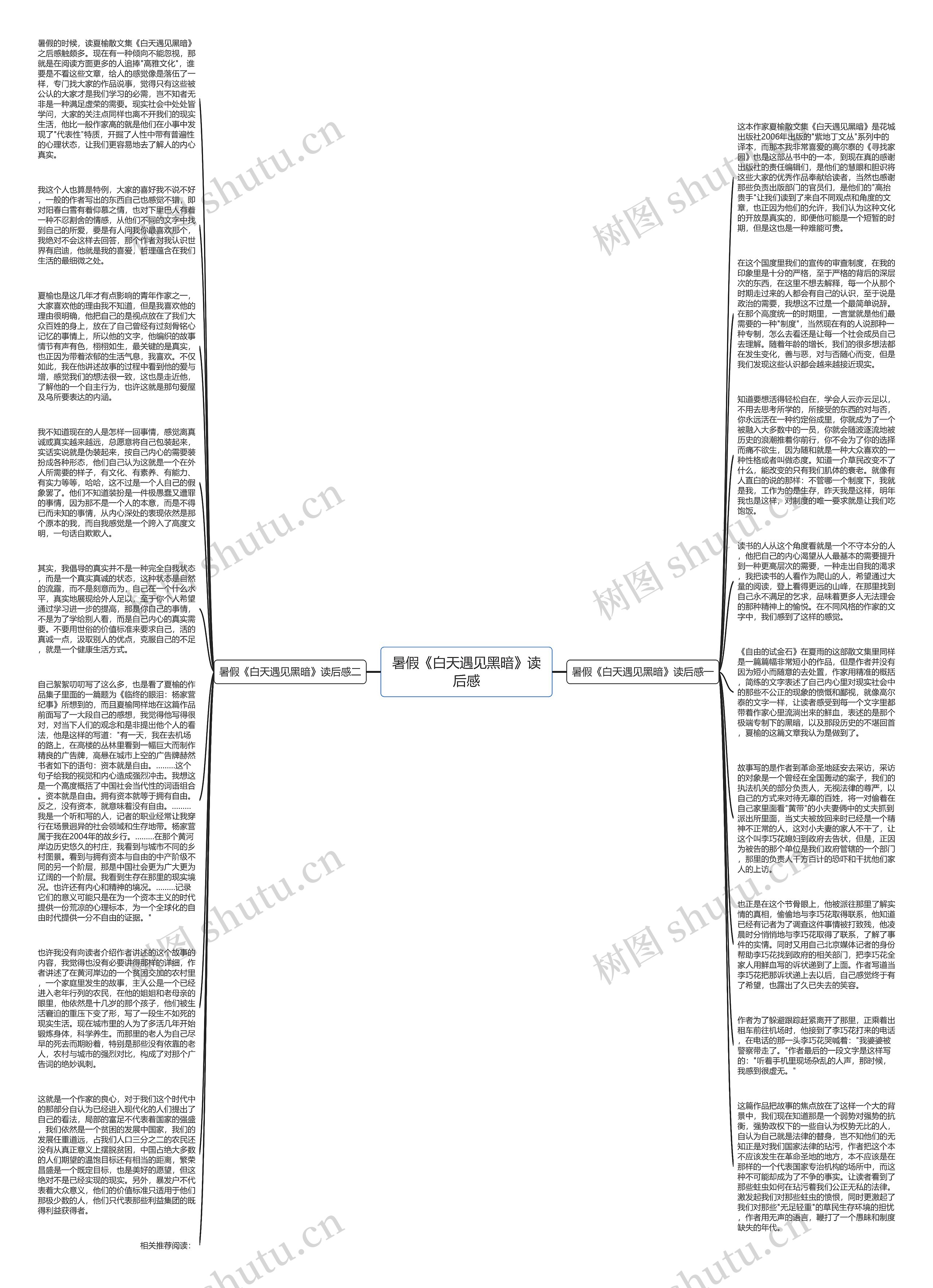 暑假《白天遇见黑暗》读后感思维导图