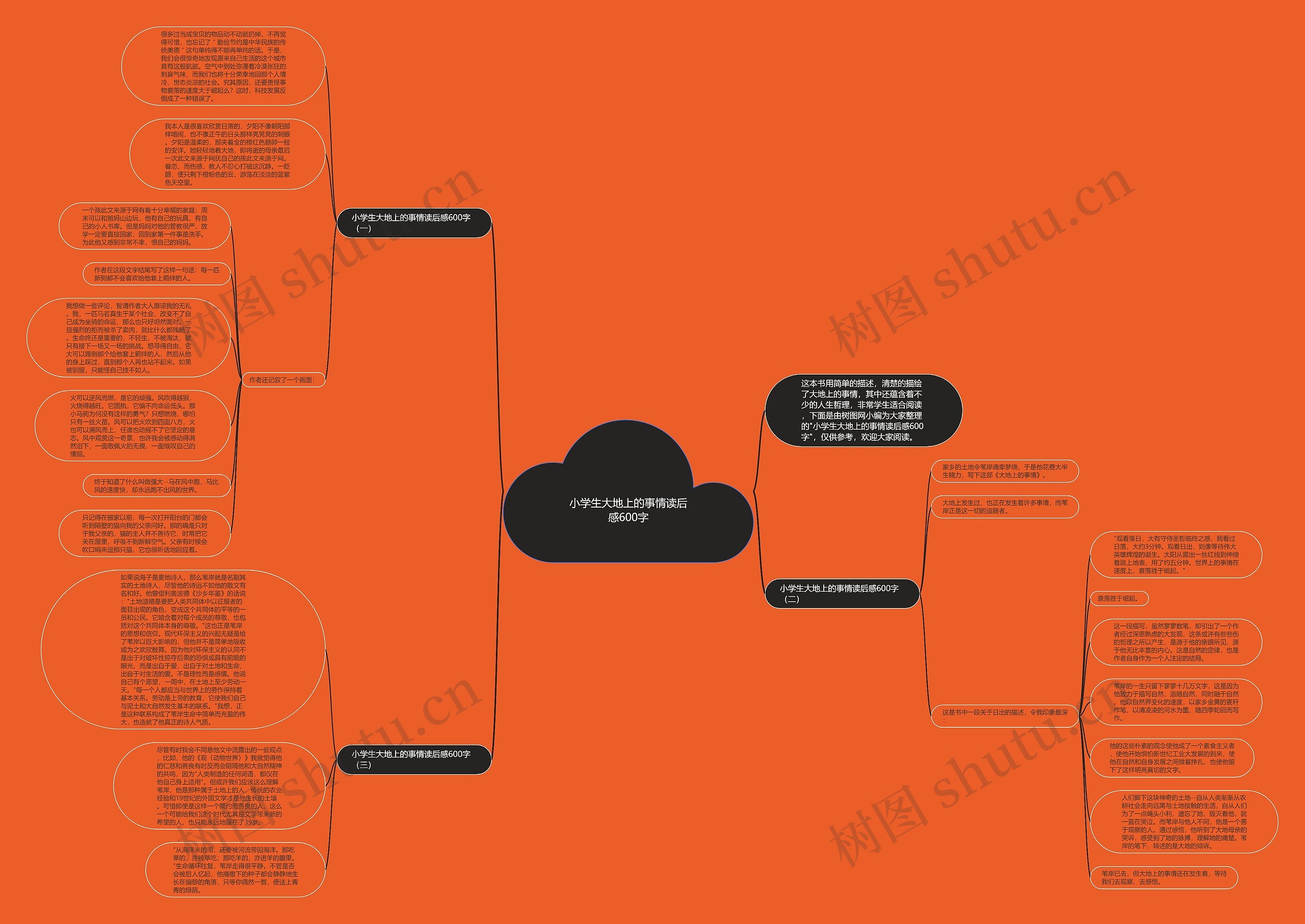 小学生大地上的事情读后感600字思维导图