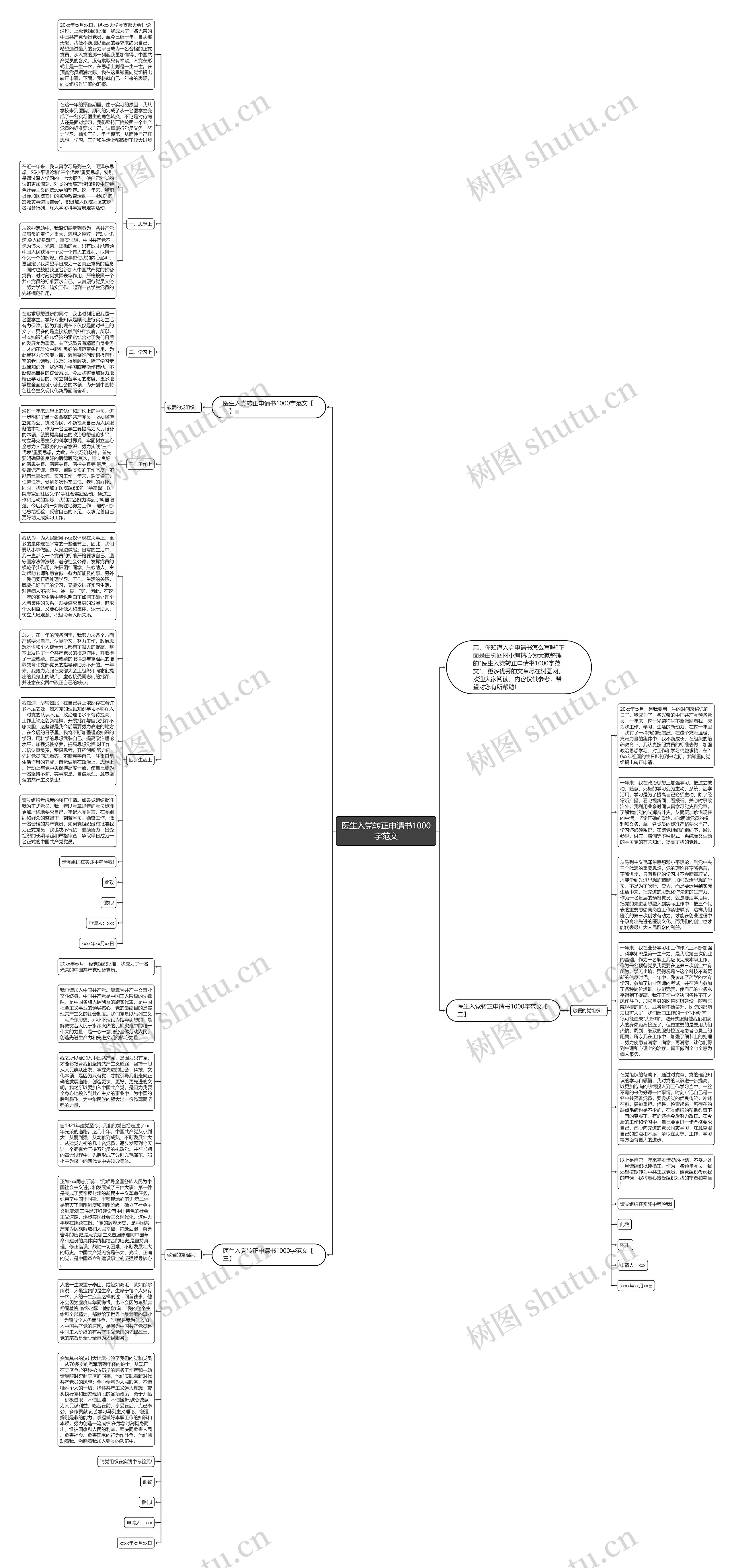 医生入党转正申请书1000字范文思维导图