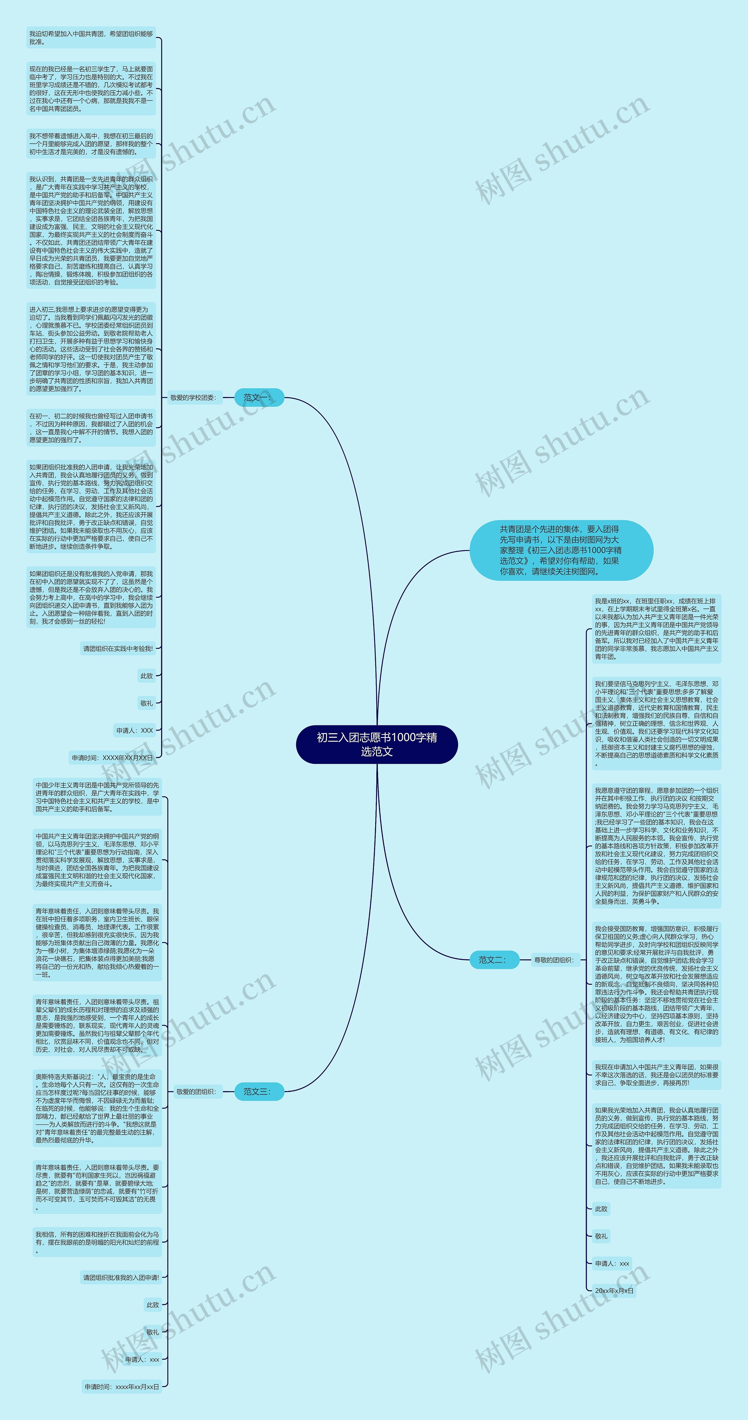 初三入团志愿书1000字精选范文思维导图