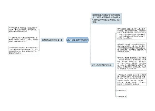 2016简历自我评价