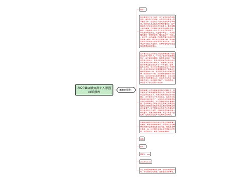 2020酒店服务员个人原因辞职报告