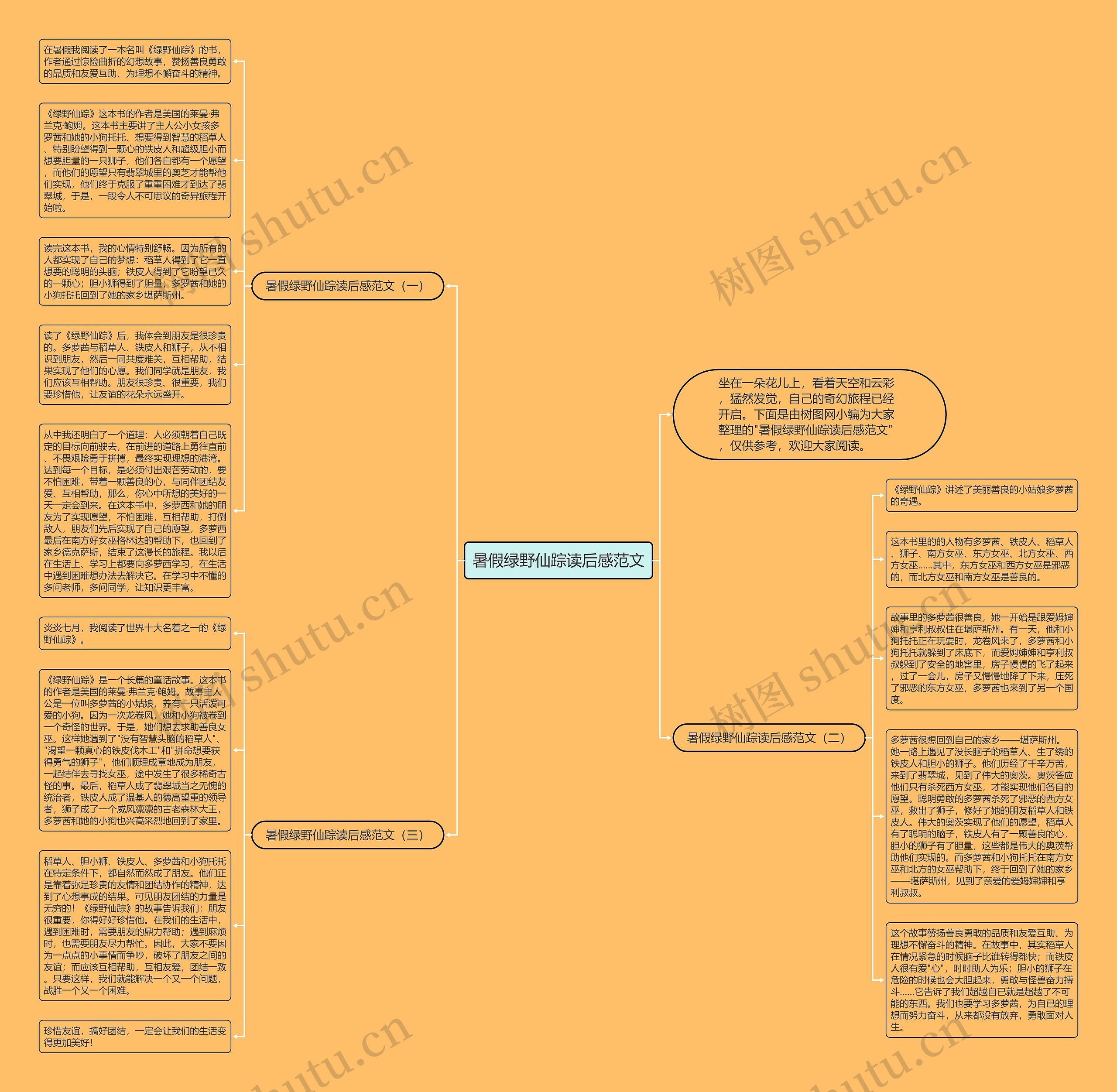 暑假绿野仙踪读后感范文思维导图