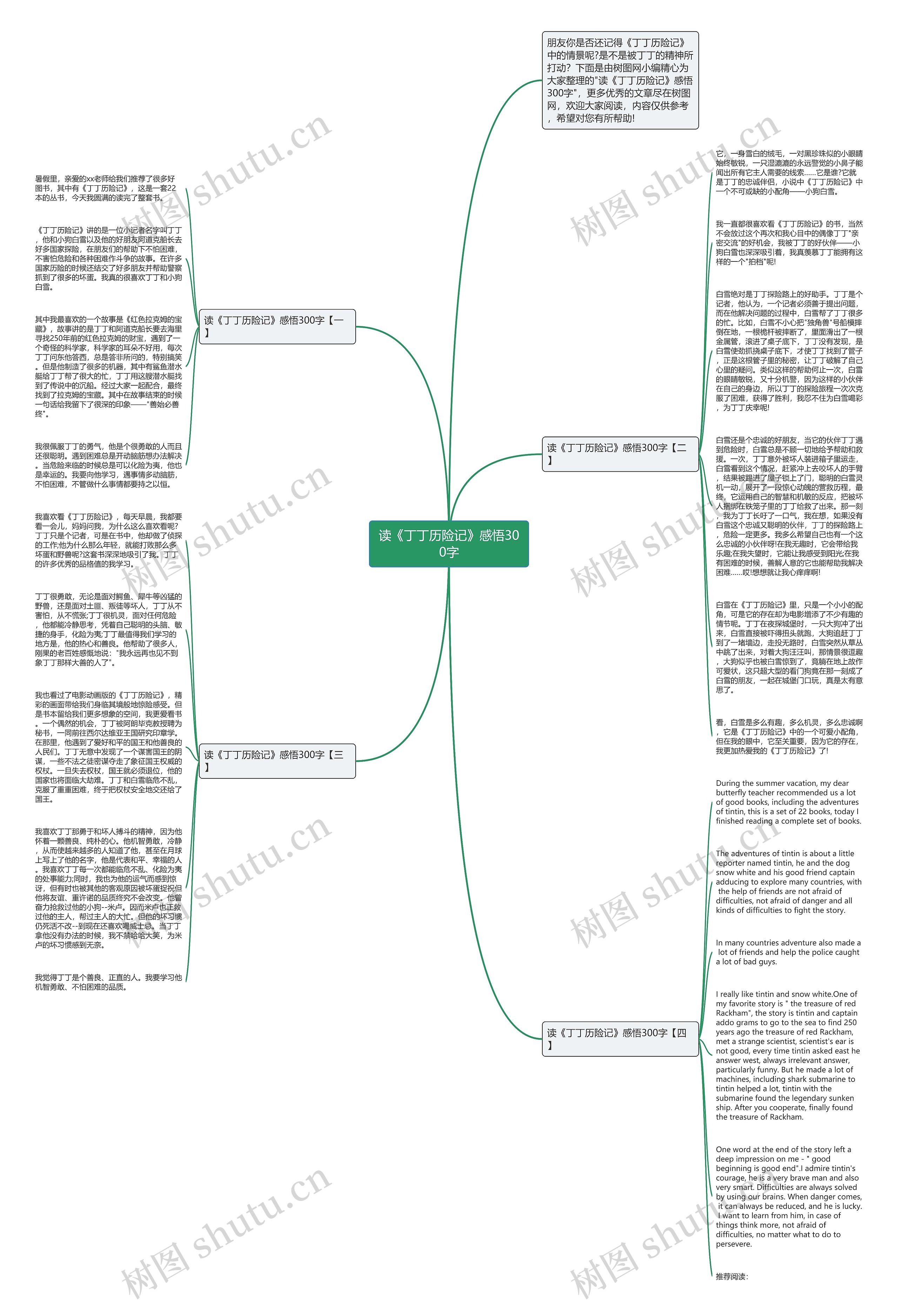 读《丁丁历险记》感悟300字思维导图