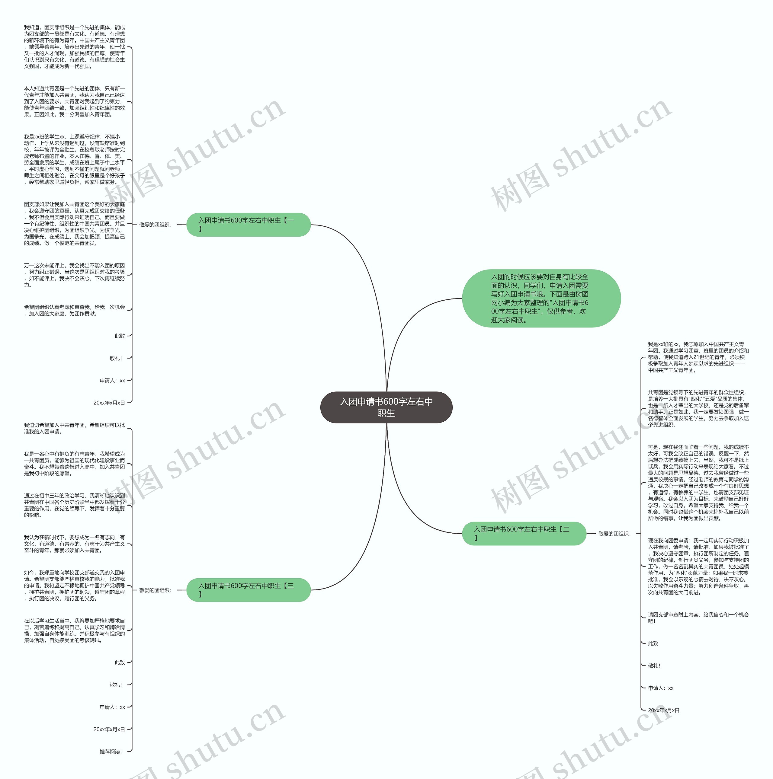 入团申请书600字左右中职生