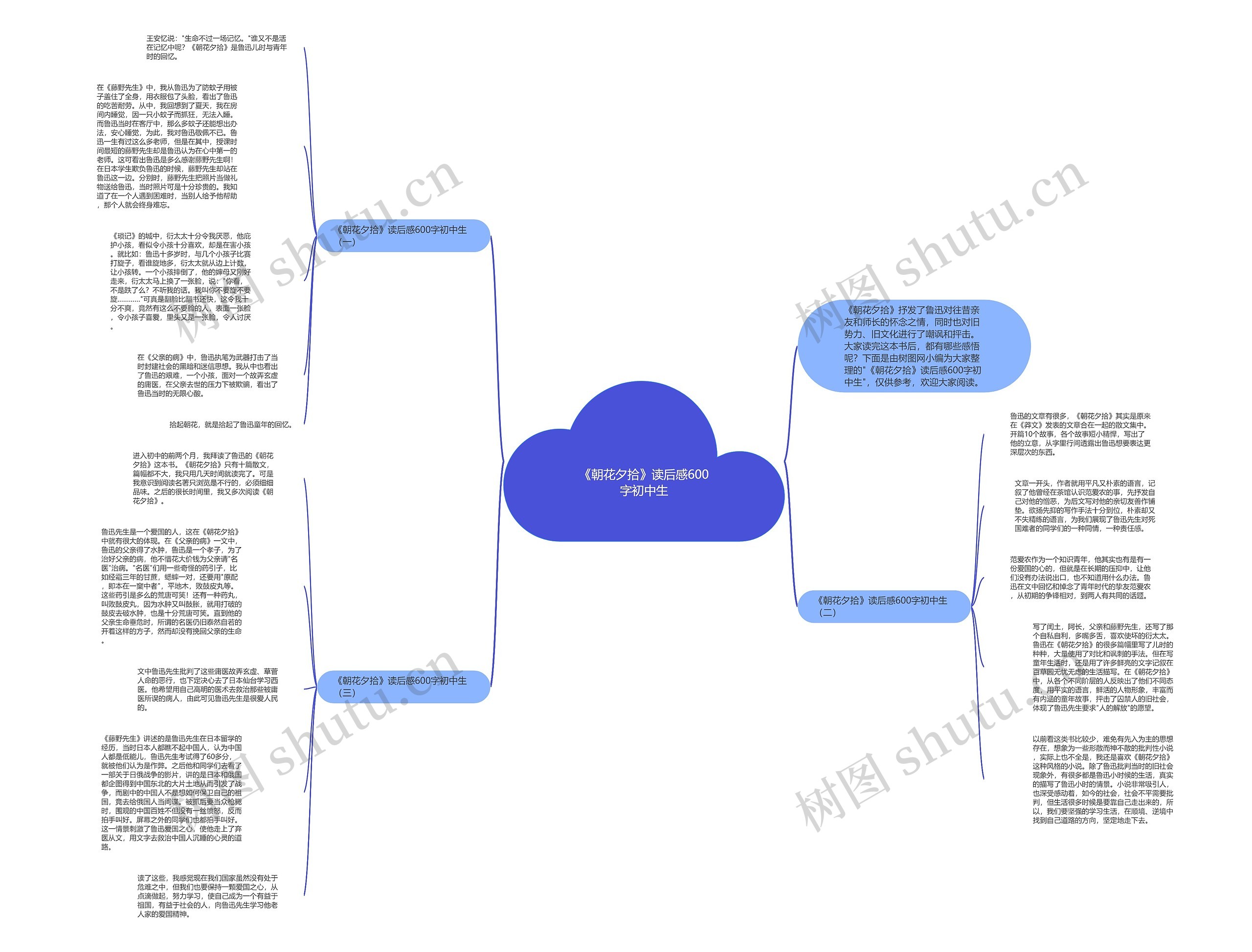 《朝花夕拾》读后感600字初中生思维导图