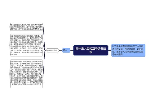 高中生入党转正申请书范本