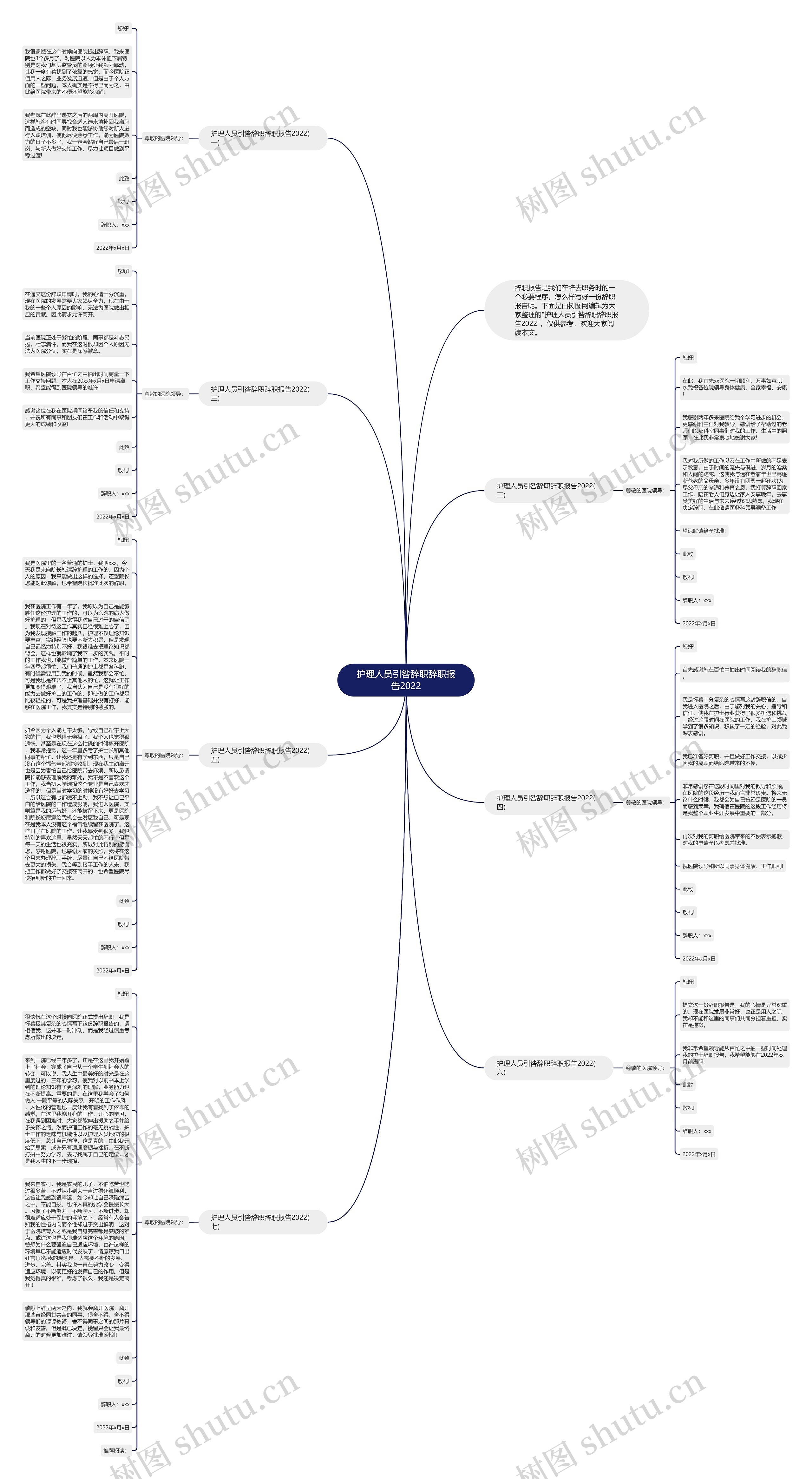 护理人员引咎辞职辞职报告2022思维导图