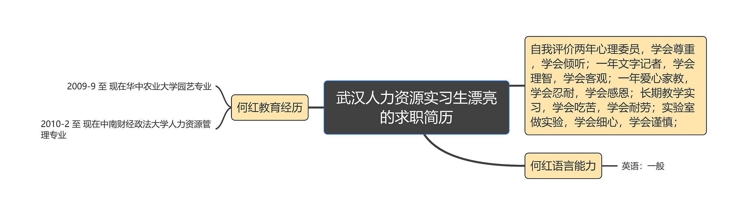 武汉人力资源实习生漂亮的求职简历