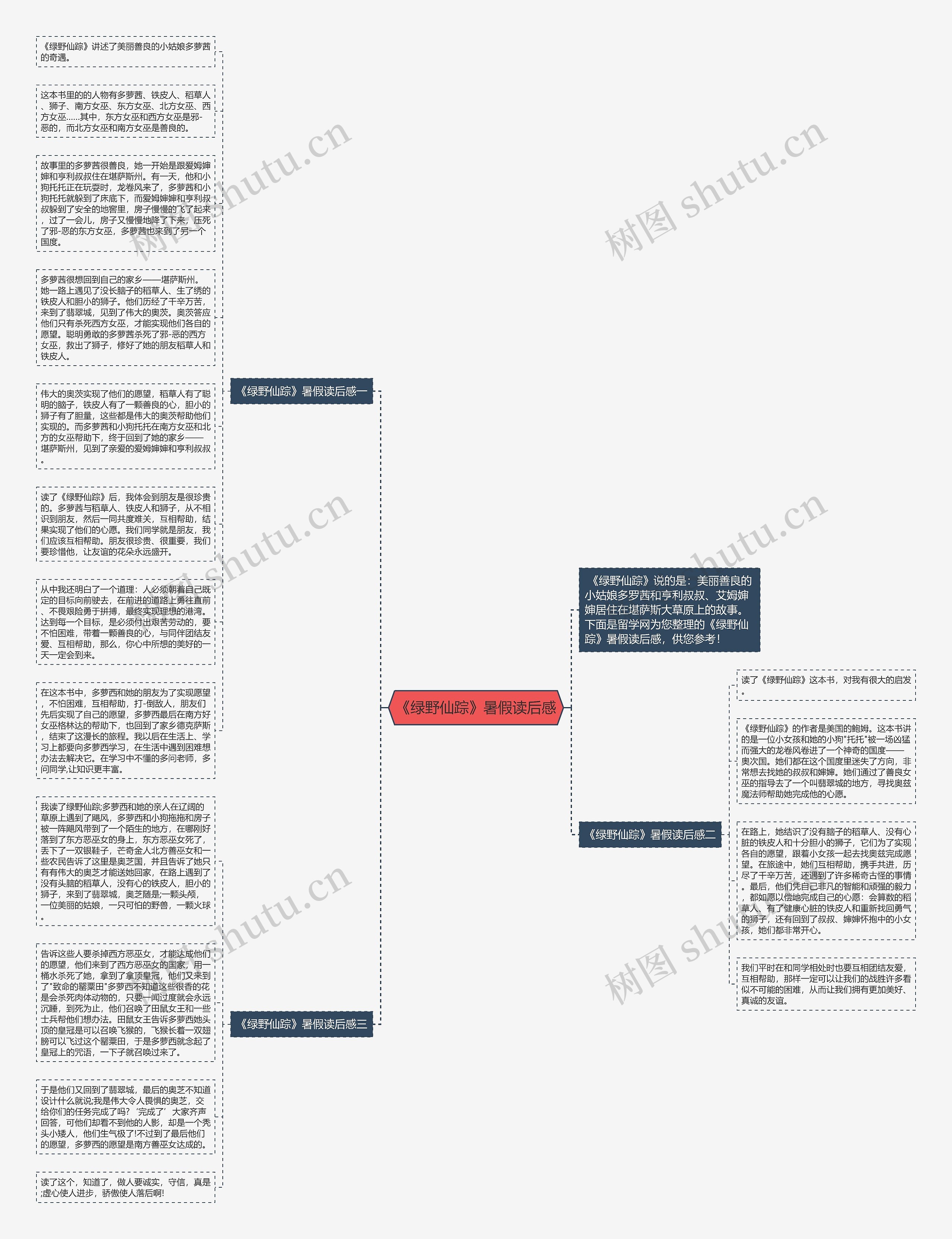 《绿野仙踪》暑假读后感思维导图