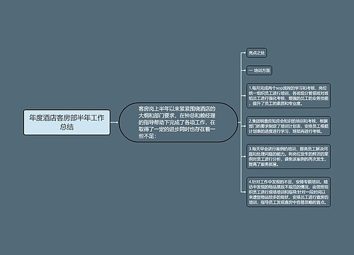 年度酒店客房部半年工作总结