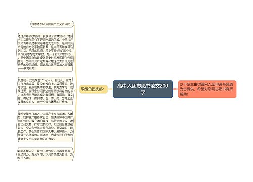 高中入团志愿书范文200字