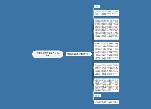 学生诚信的力量演讲稿800字