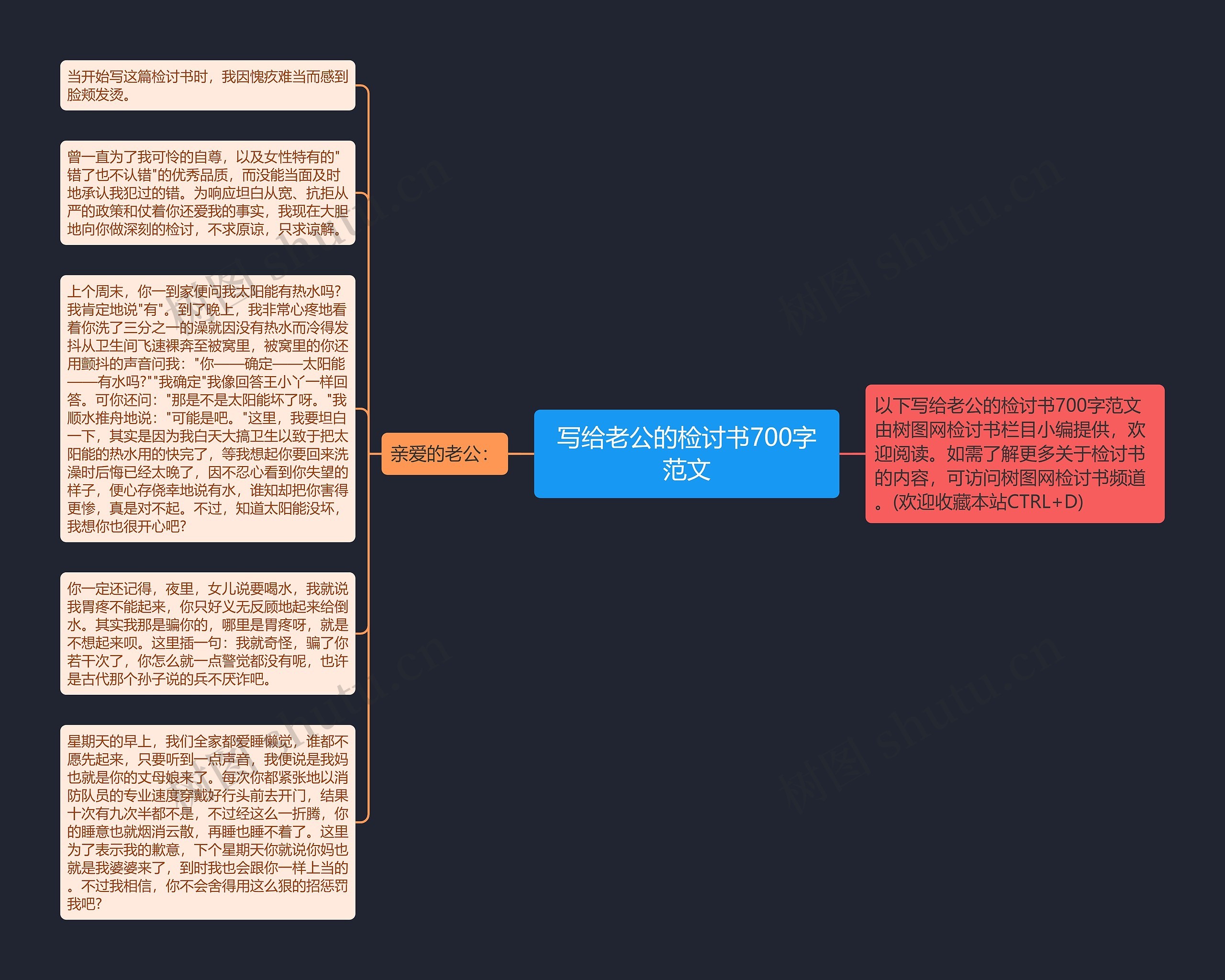 写给老公的检讨书700字范文思维导图