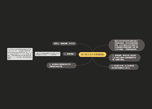 部门周工作计划表通用版