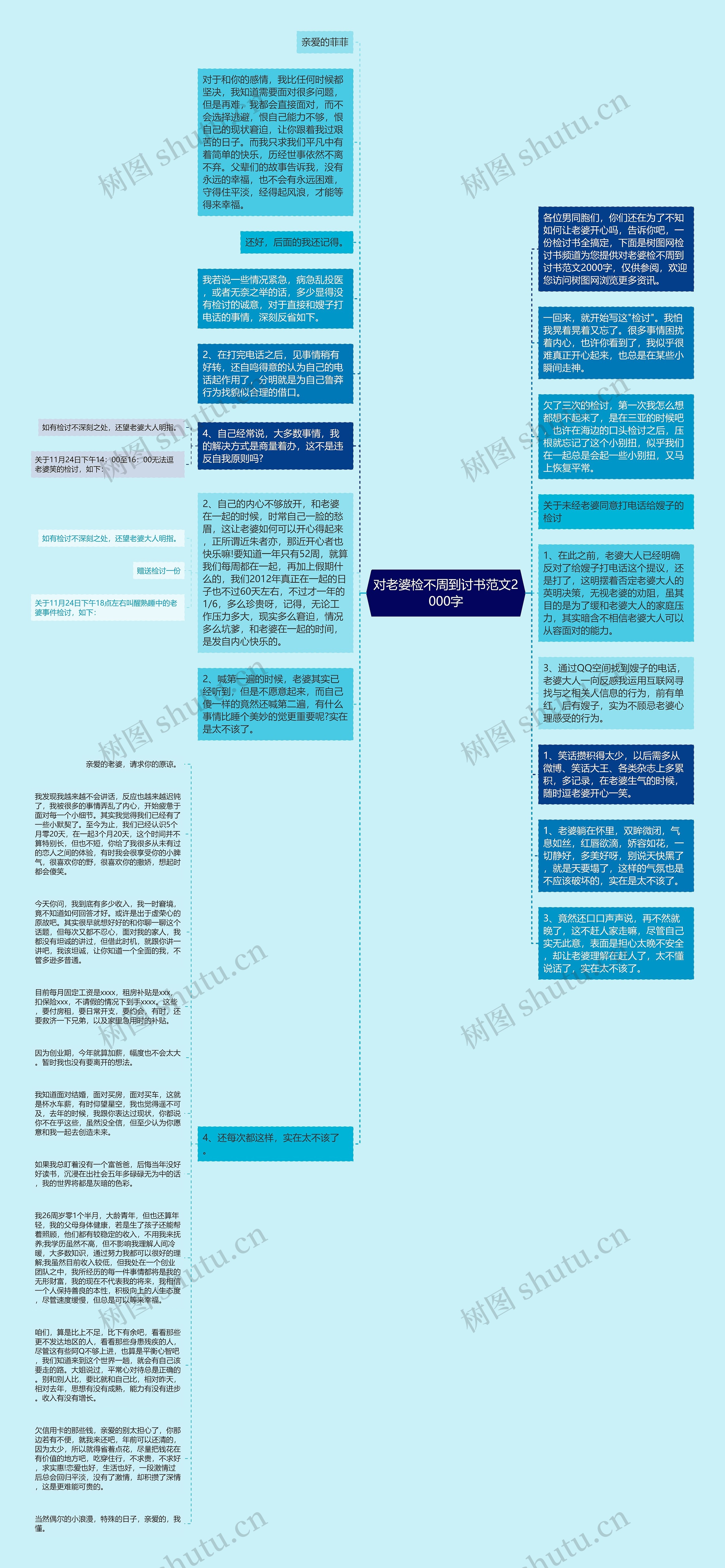 对老婆检不周到讨书范文2000字思维导图