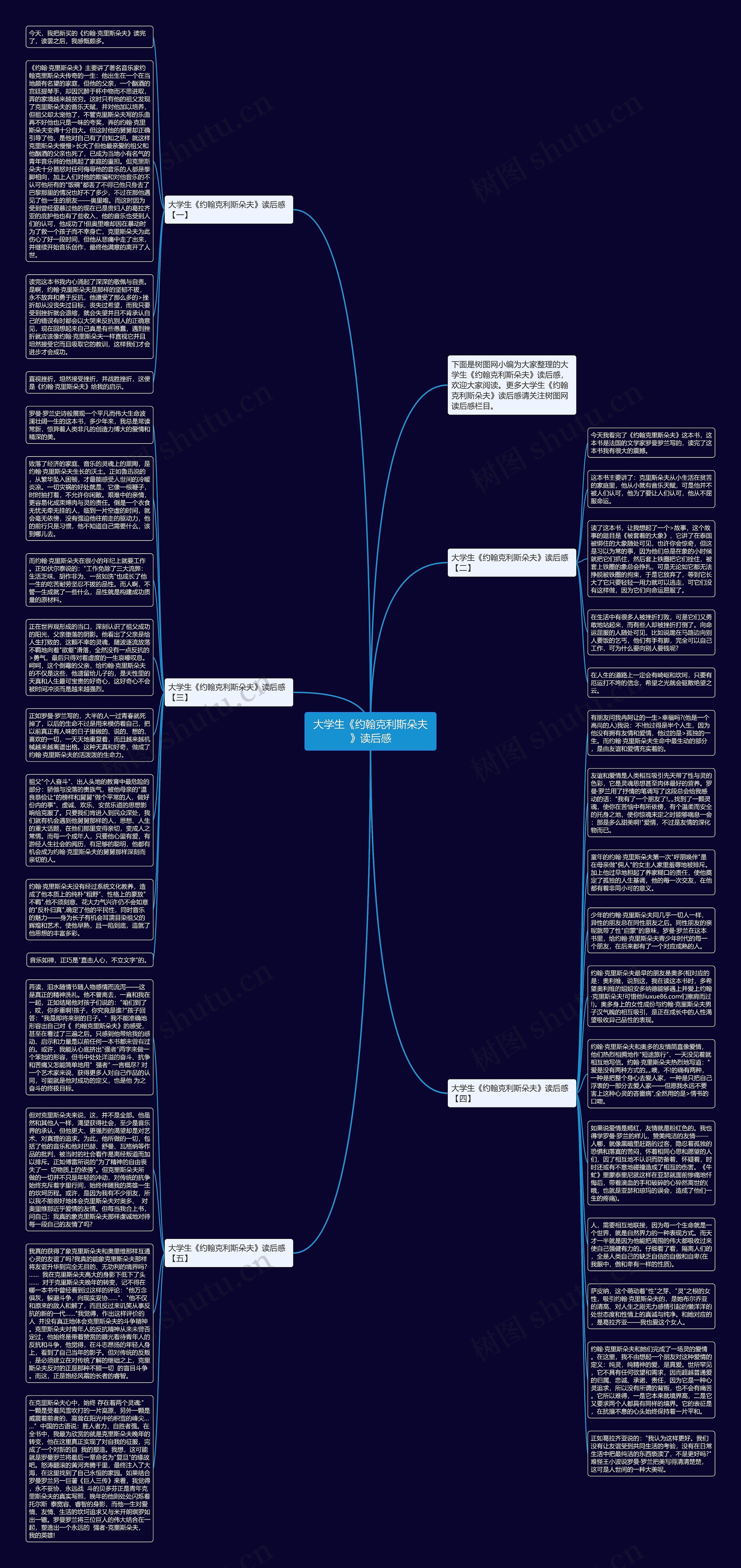 大学生《约翰克利斯朵夫》读后感思维导图