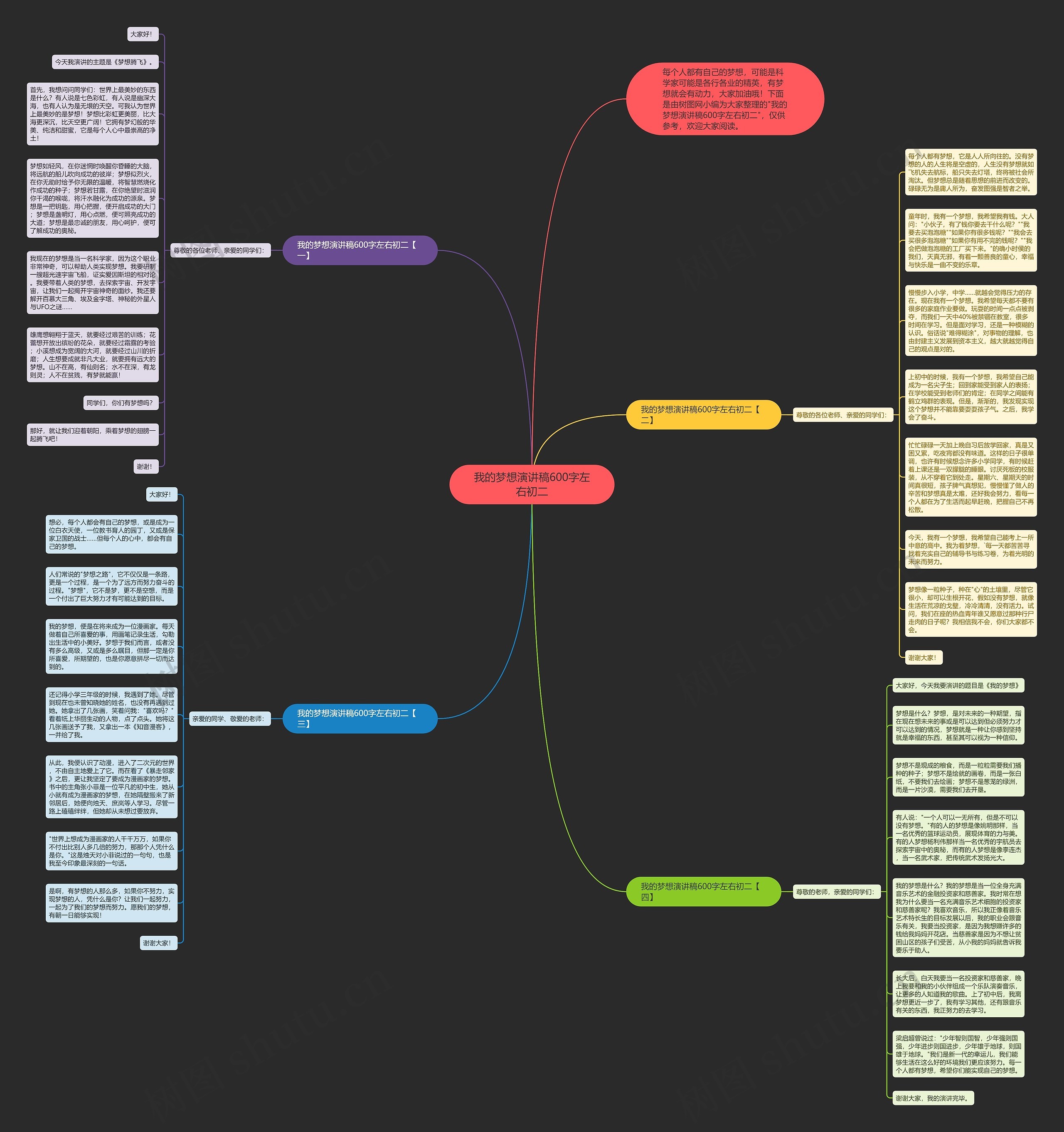 我的梦想演讲稿600字左右初二思维导图高清图 我的梦想演讲稿600字左右初二思维导图