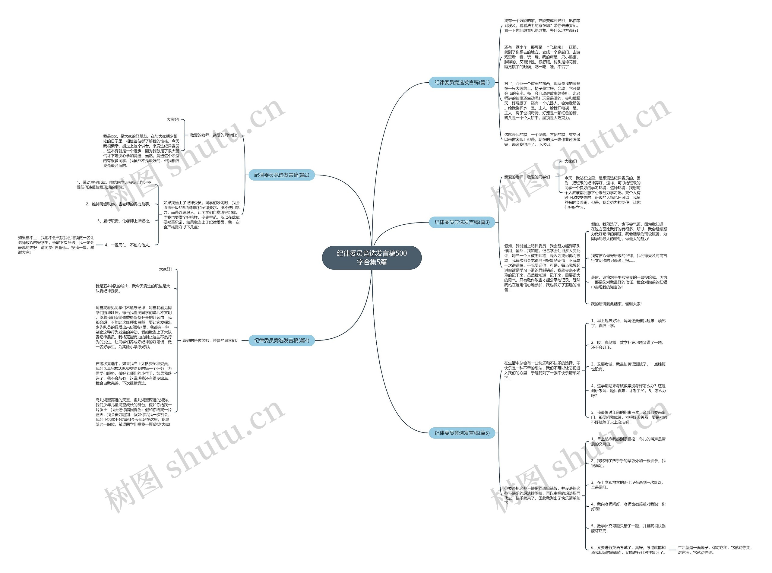 纪律委员竞选发言稿500字合集5篇思维导图