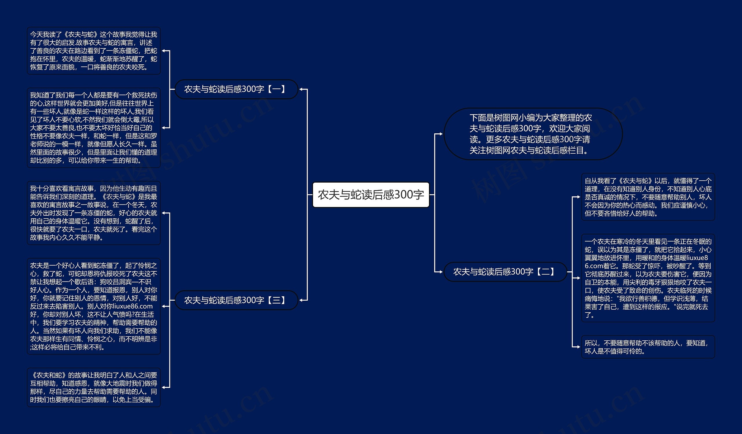 农夫与蛇读后感300字思维导图