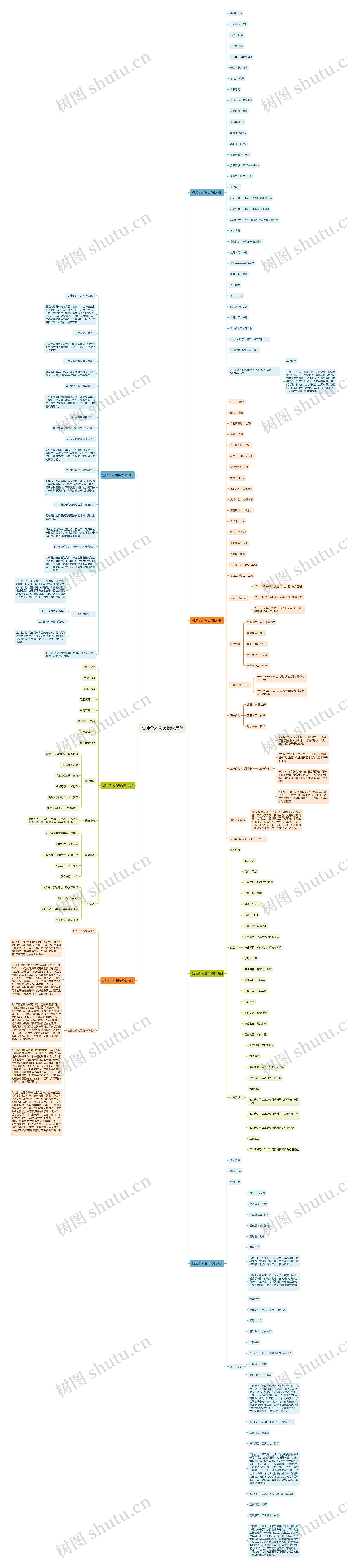 幼师个人简历集锦思维导图