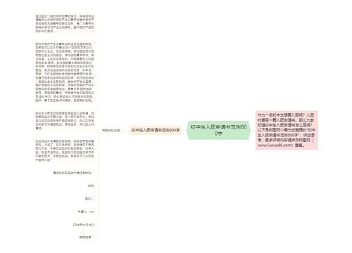 初中生入团申请书范例800字