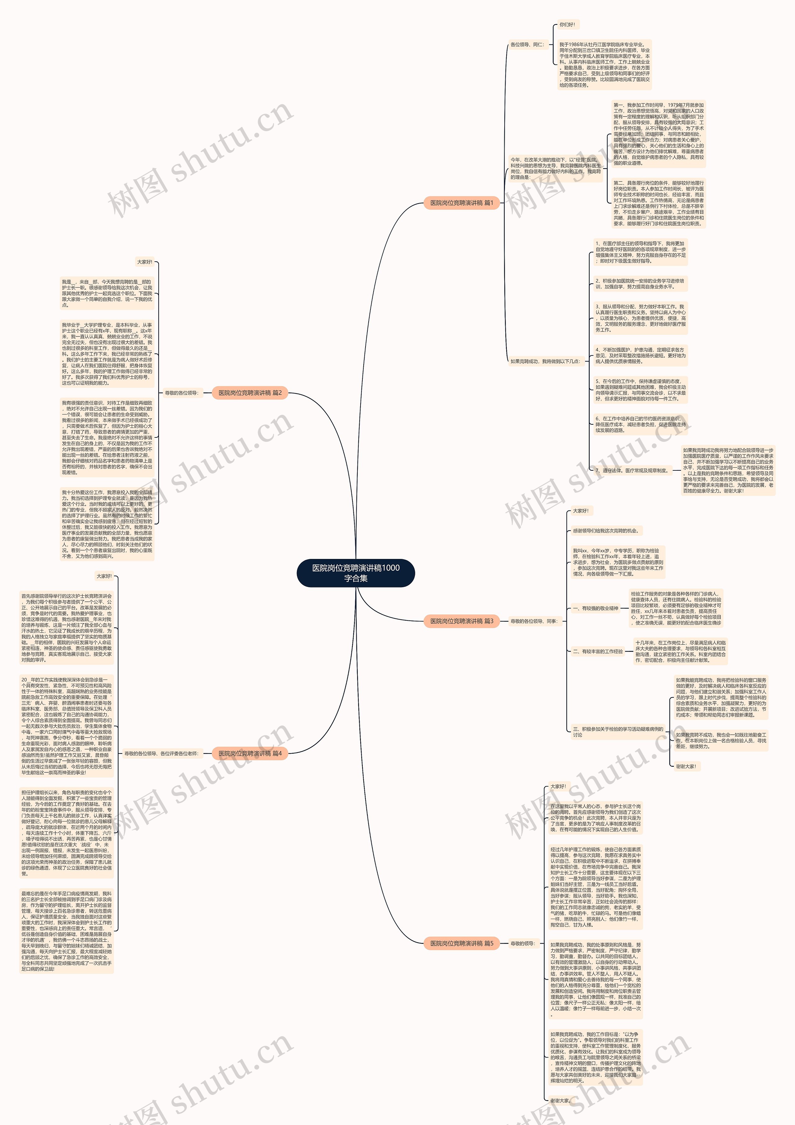医院岗位竞聘演讲稿1000字合集思维导图