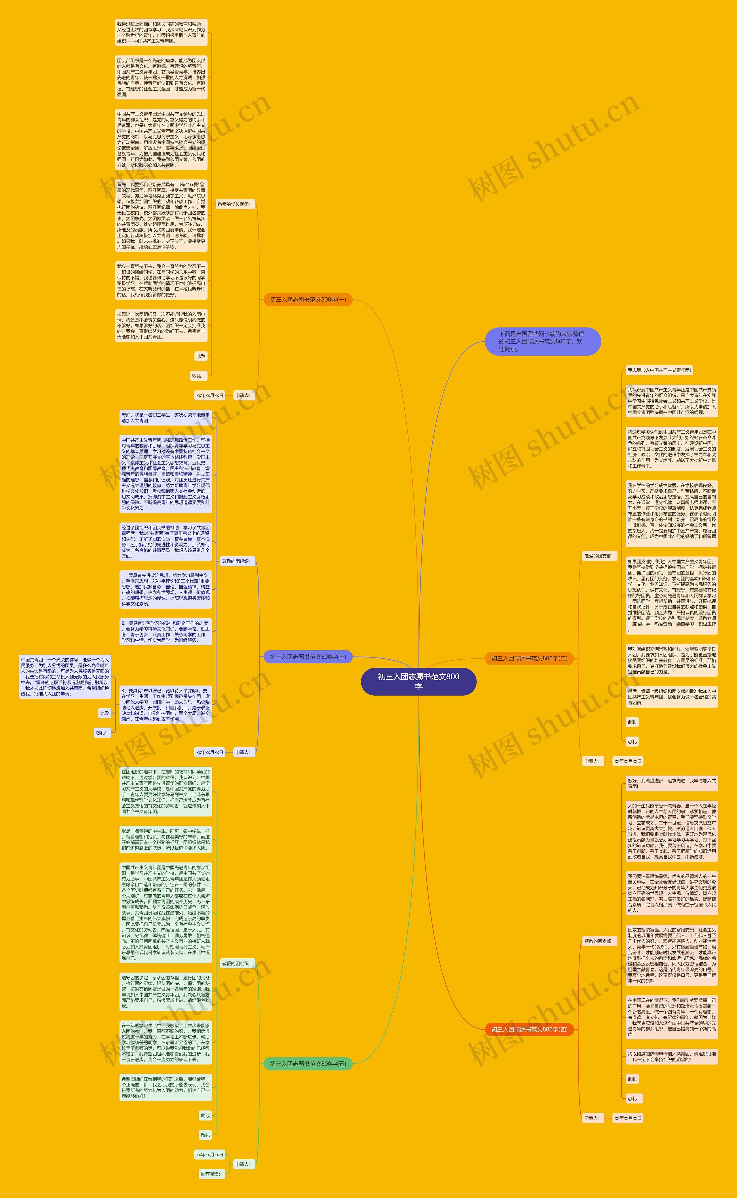 初三入团志愿书范文800字思维导图