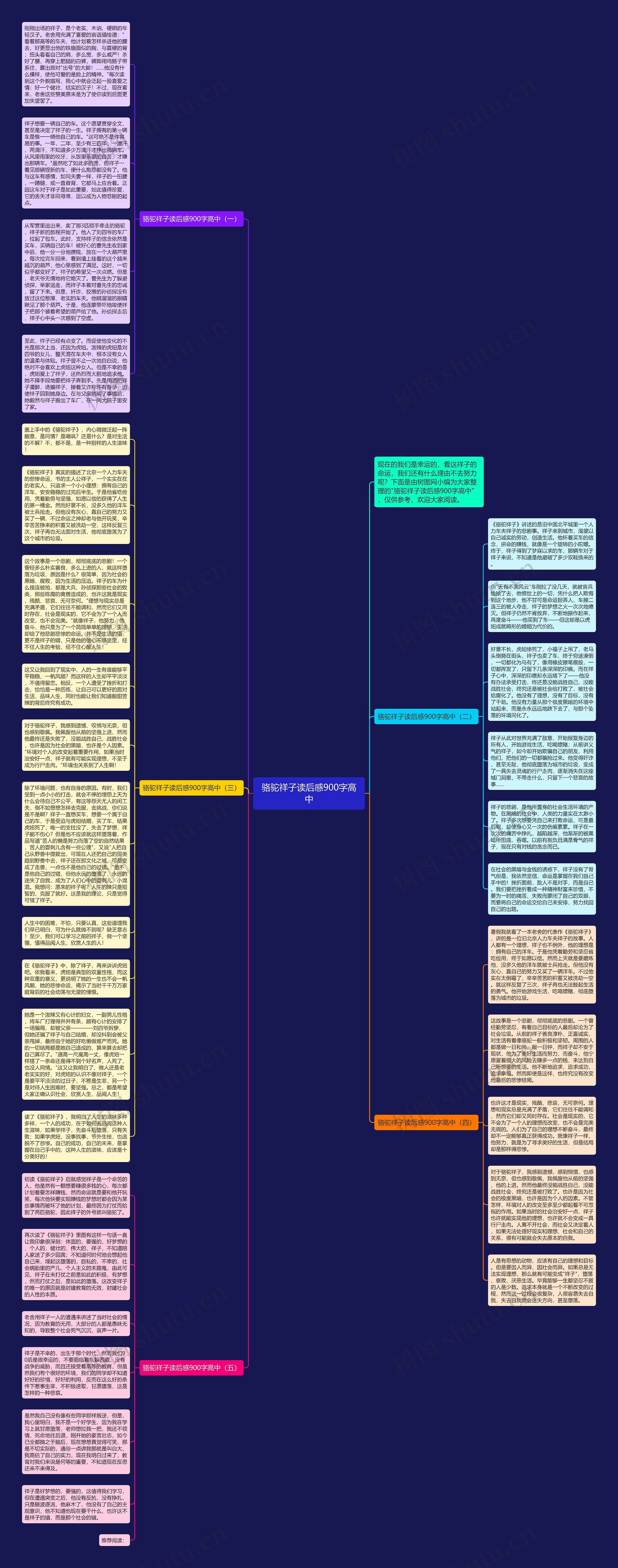 骆驼祥子读后感900字高中思维导图